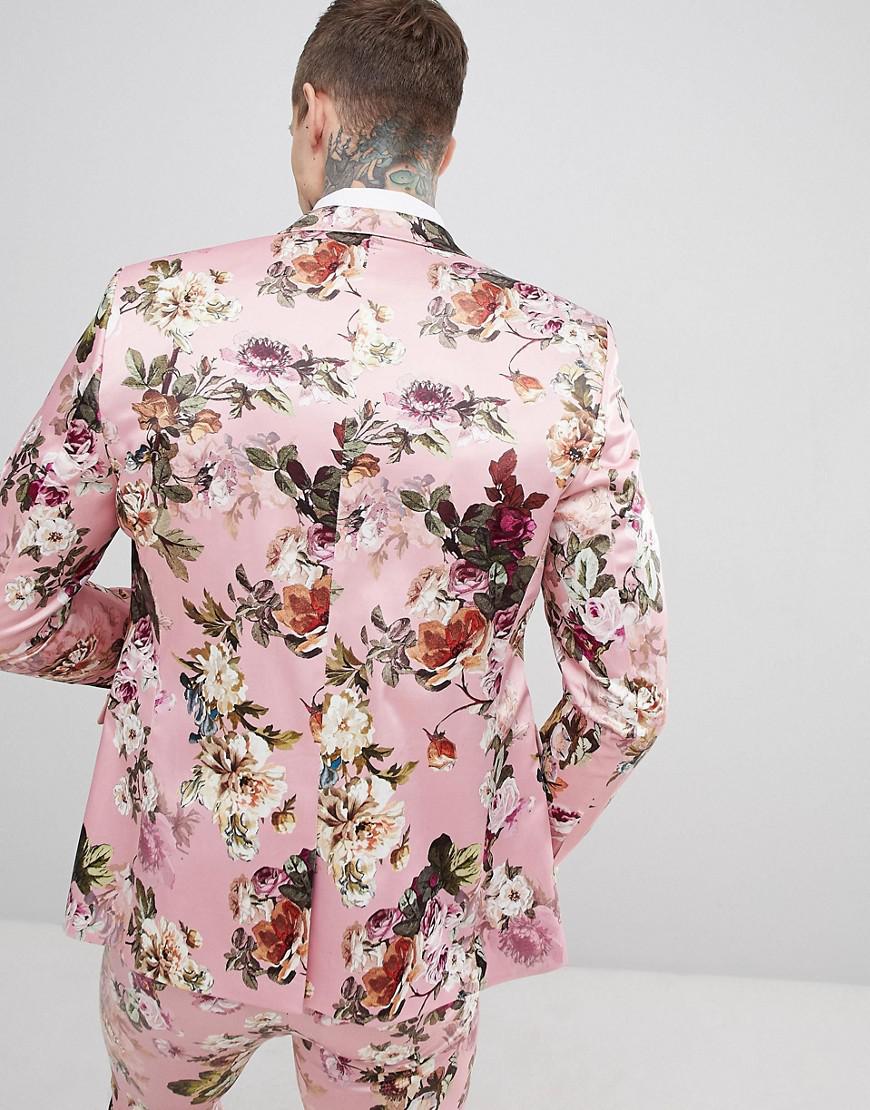 pink floral suit jacket
