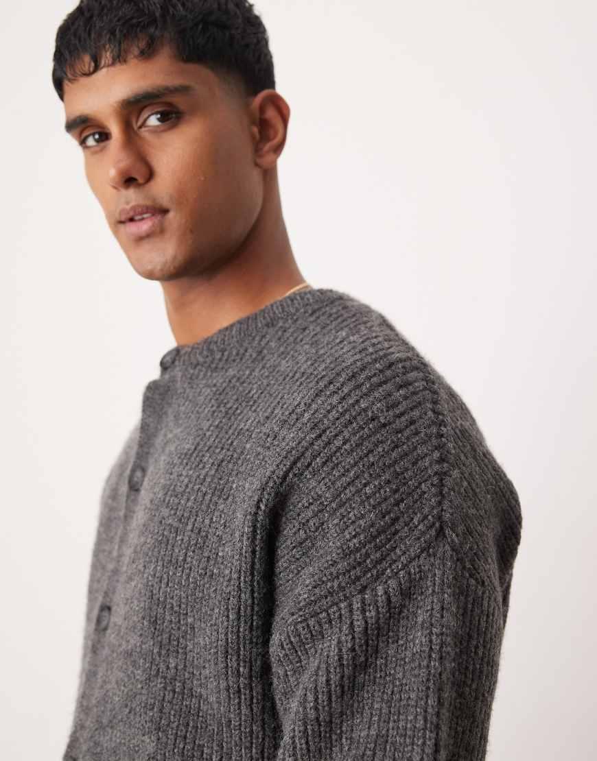 ASOS Relaxed Boxy Fit Heavyweight Knitted Wool Mix Crew Neck