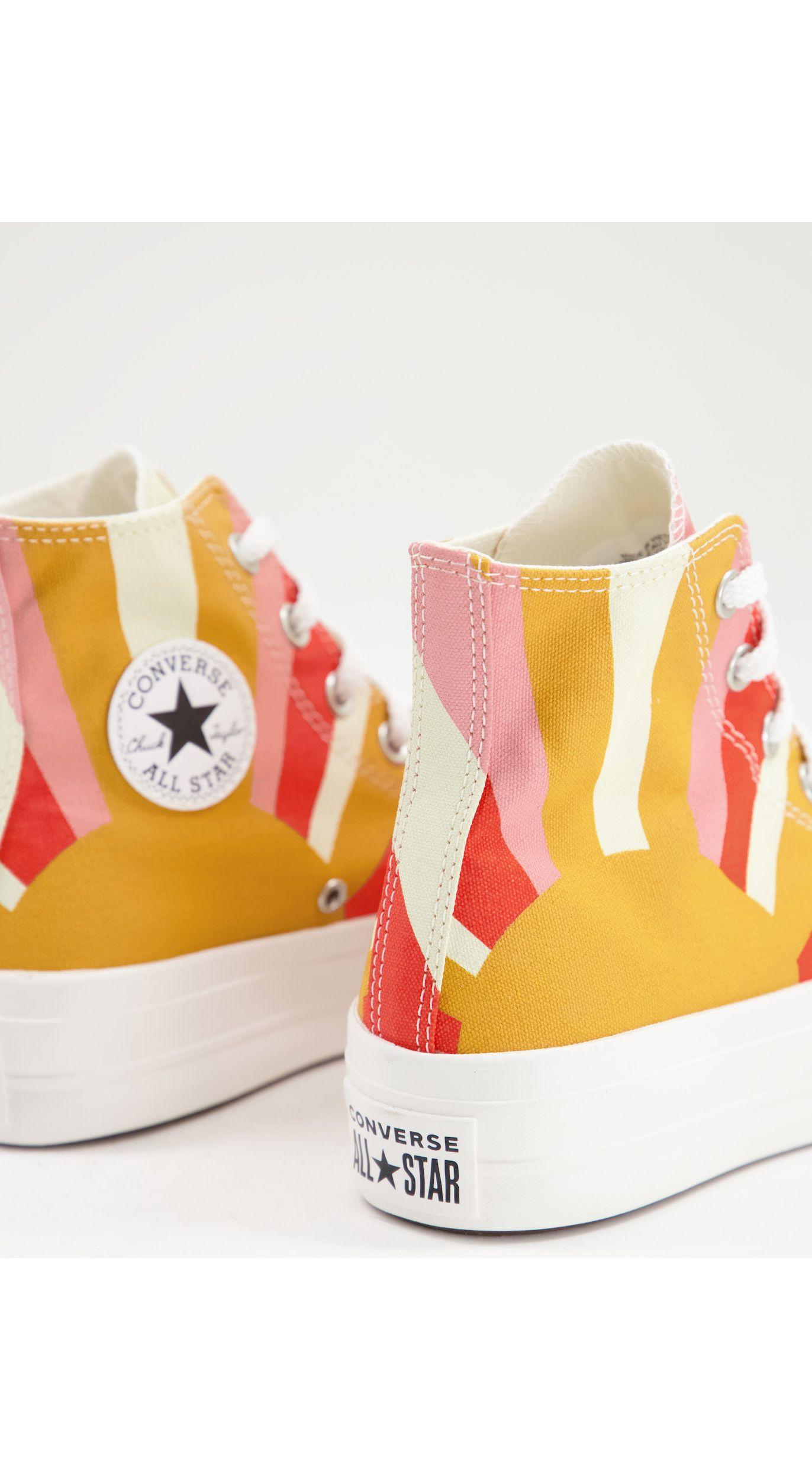 Converse Chuck Taylor Lift Sunshine Trainer in Pink | Lyst