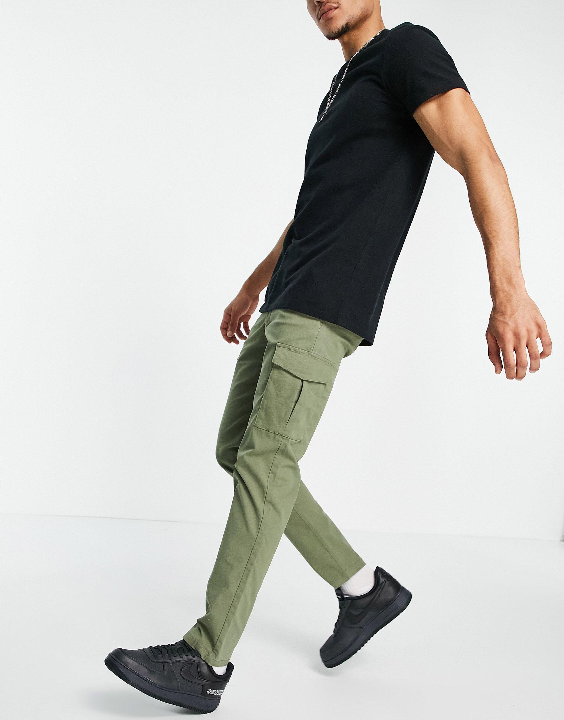 Jack & Jones Premium Skinny Stretch Cargo Trousers in Green for Men - Lyst