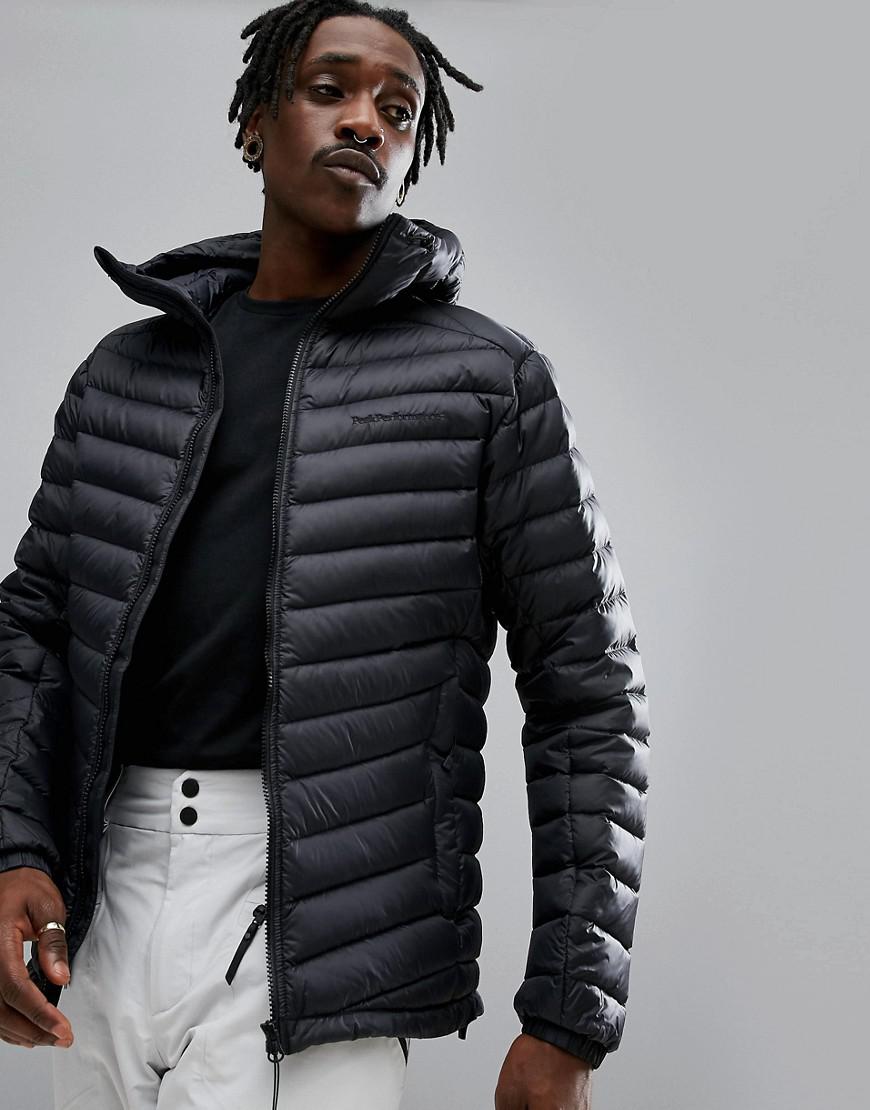 Peak Performance Fleece Frost Down Hooded Jacket In Black for Men - Lyst