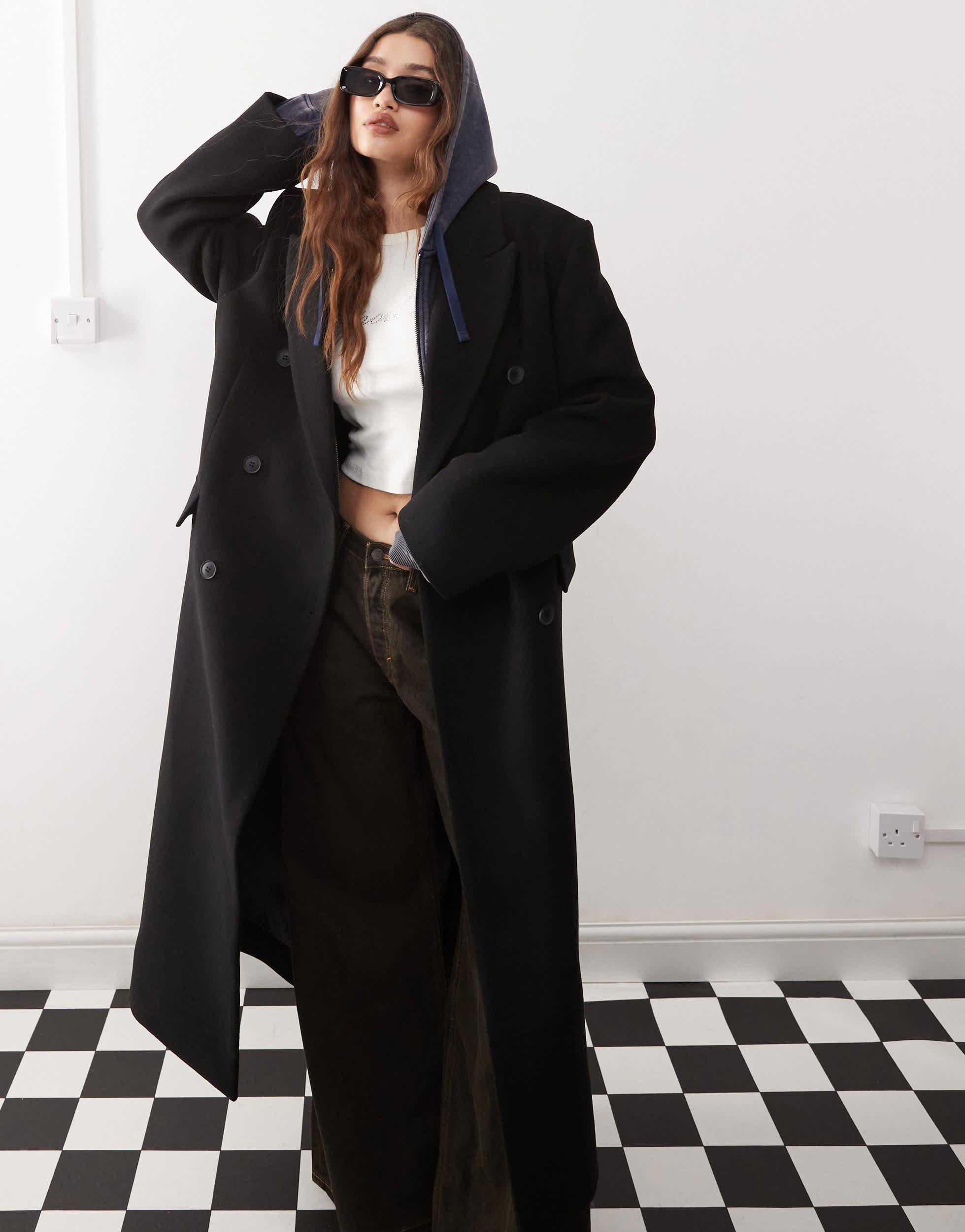 Manteau Femme Laine Noire Lorendale By Bromleigh - Taille L, Double Boutonnage, Doublure Soie, Rétro