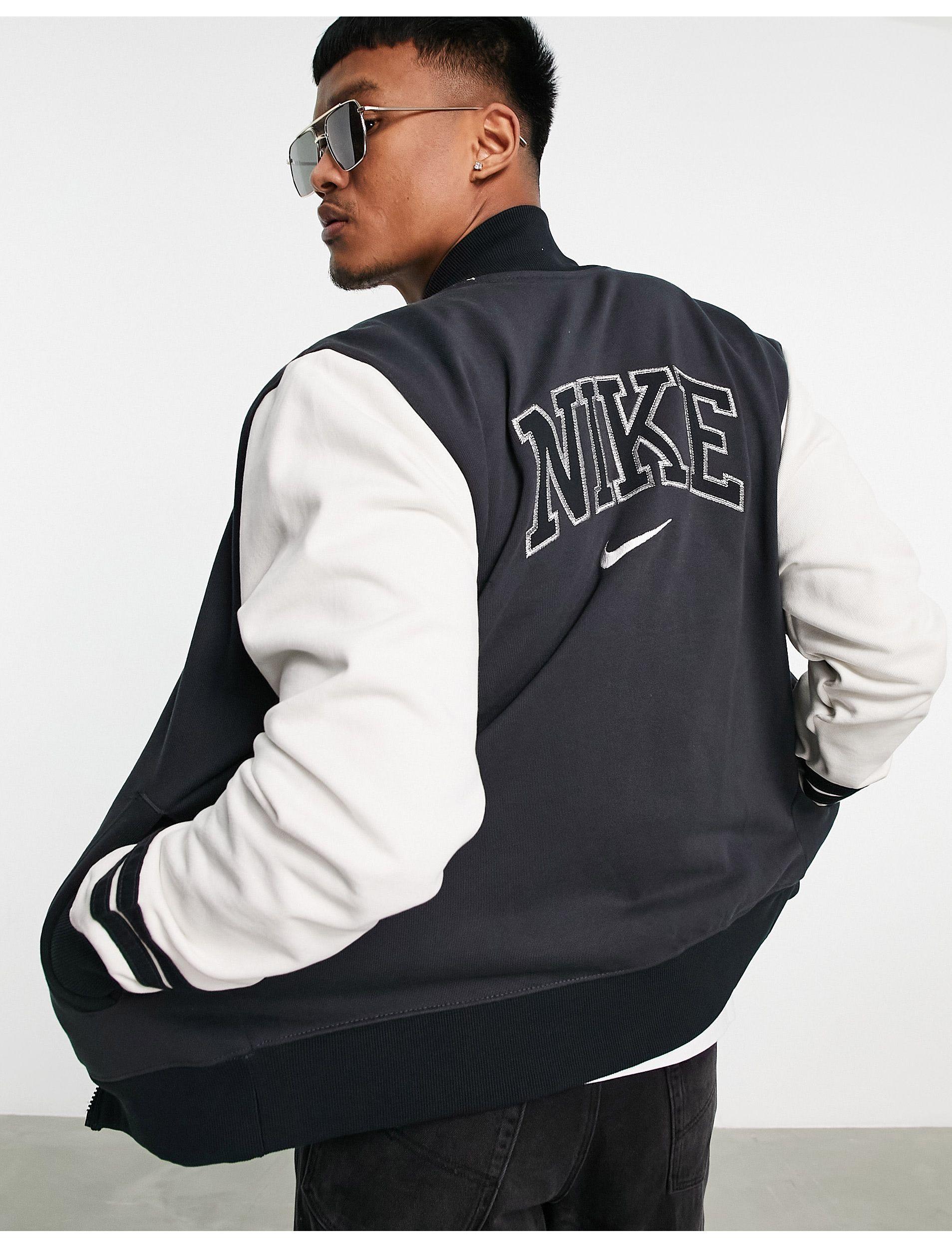 Nike – retro – college-jacke aus fleece in Schwarz für Herren | Lyst DE