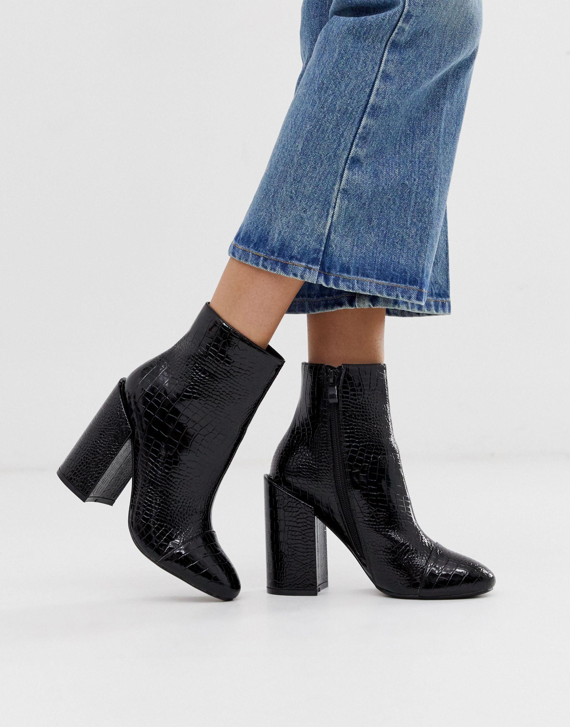 Raid dolley red hotsell patent heeled ankle boots