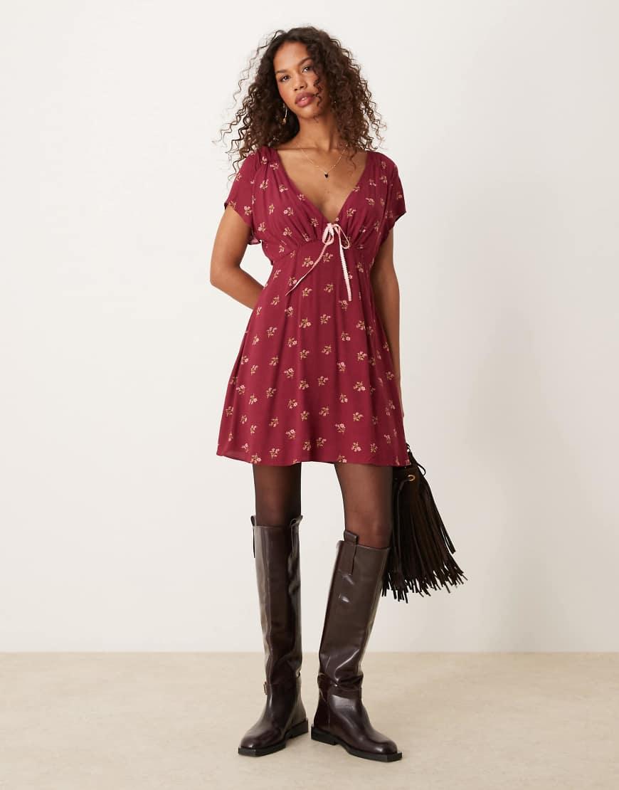 Red mini tea dress deals