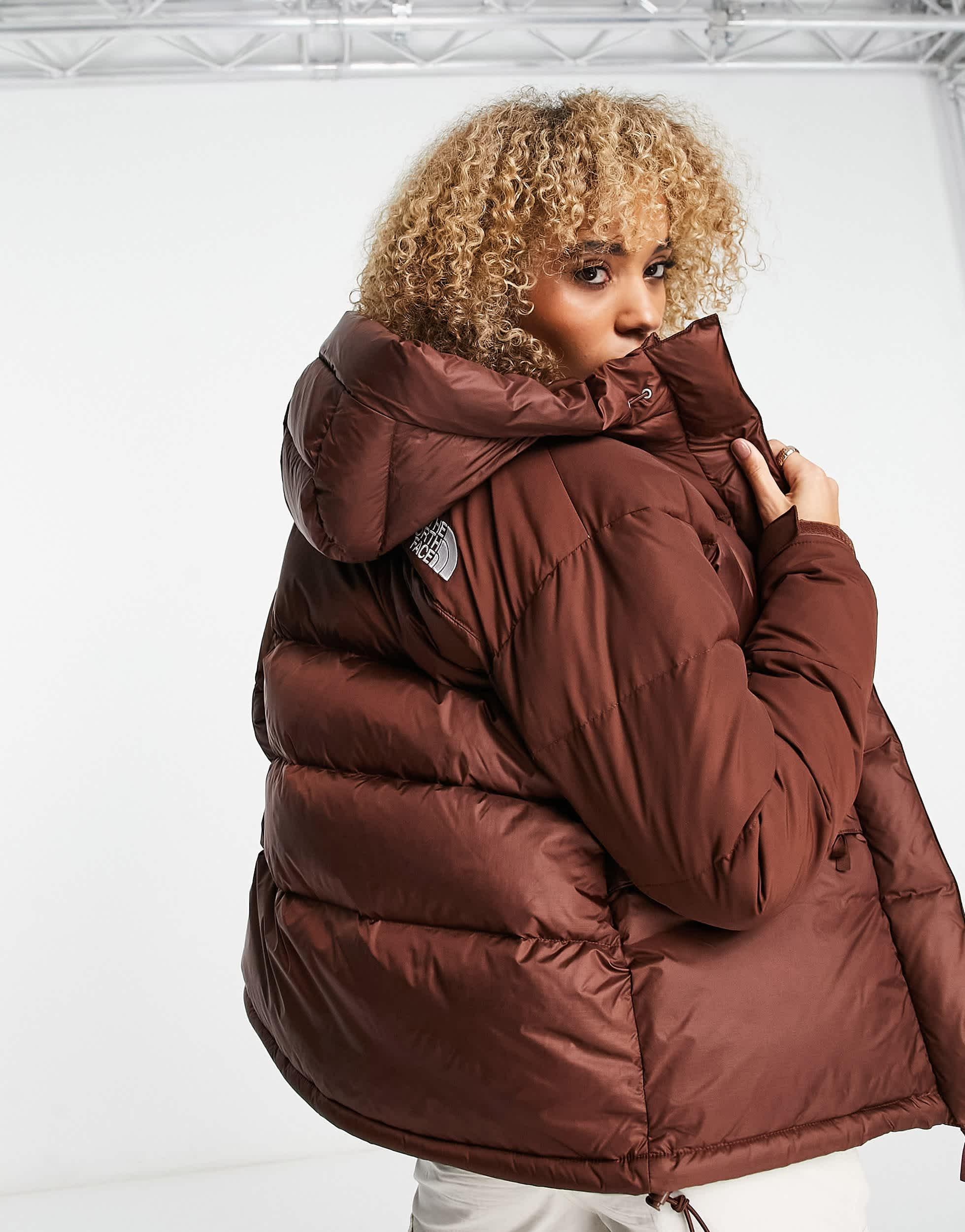 The North Face Himalayan Down Parka Coat in Brown | Lyst