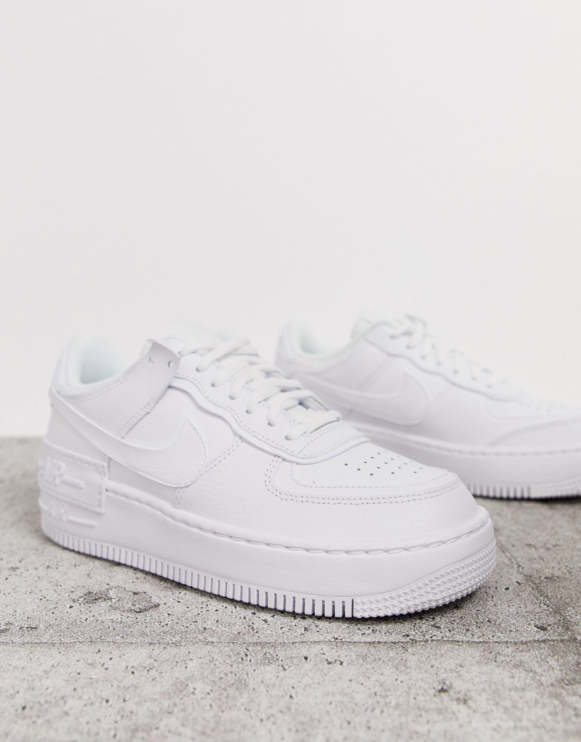 Nike Rubber Air Force 1 Shadow Triple Sneakers in White | Lyst