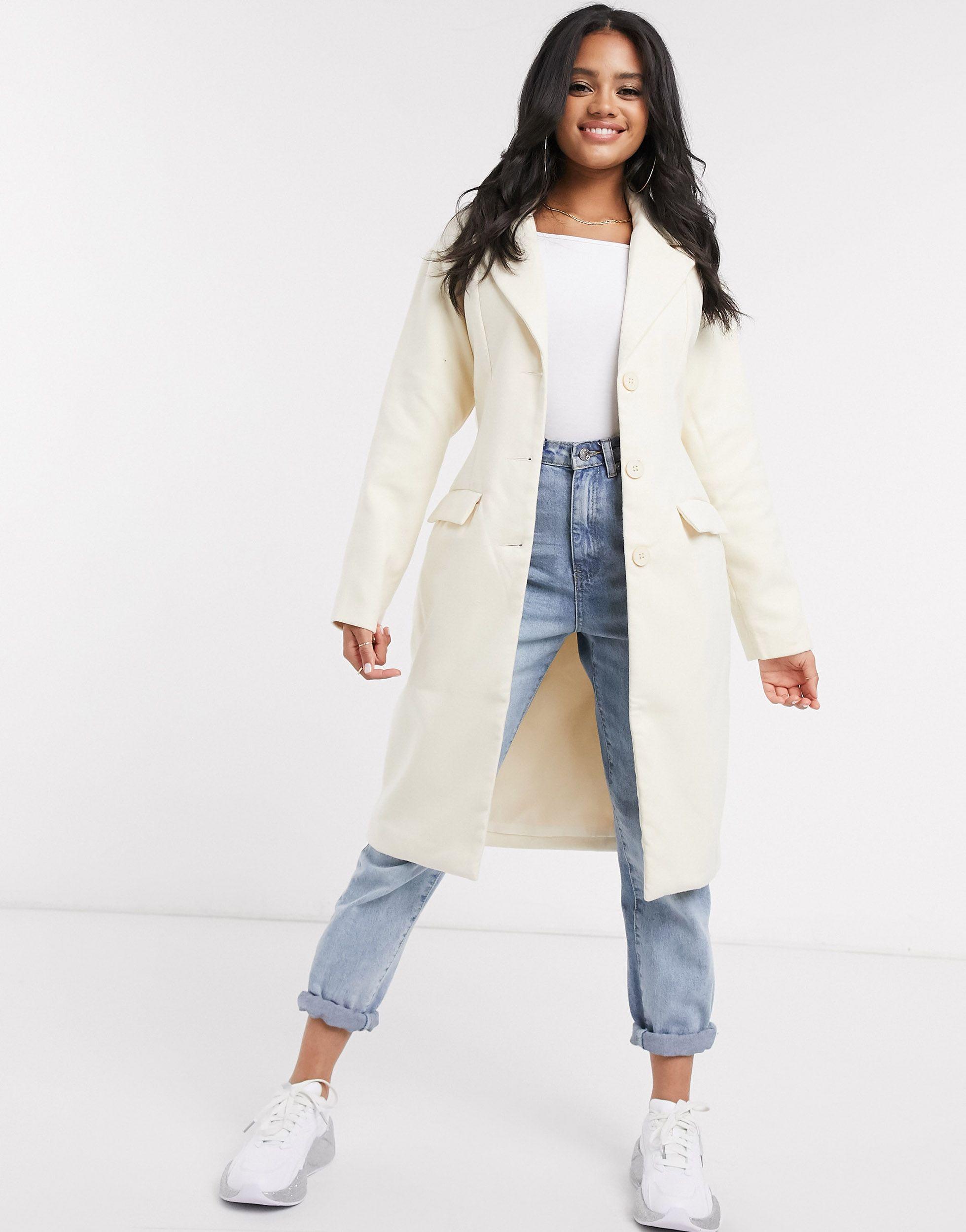 cream longline jacket