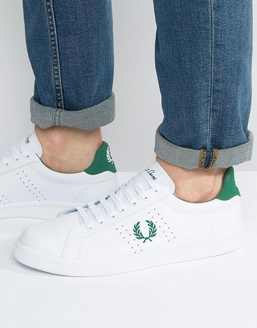 Fred Perry B721 Leather Trainers in White for Men - Lyst