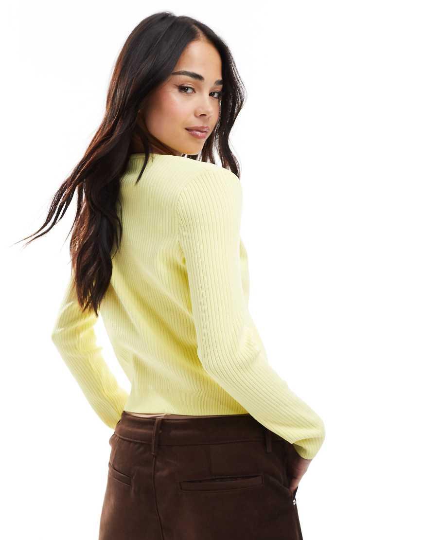 Knitted Cardigan Asos Yellow Sweater ASOS Knitted Cardigan In
