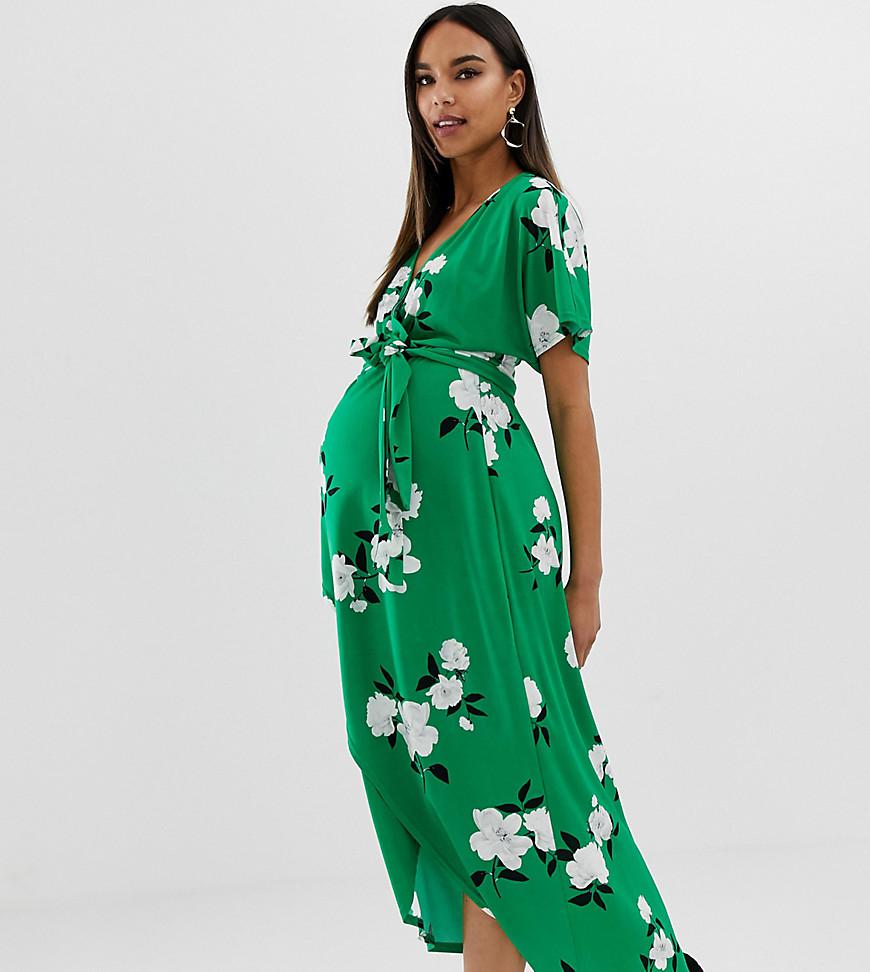 Green Floral Wrap Maxi Dress on Sale ...