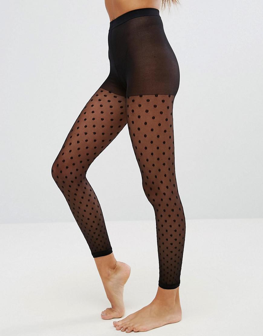 FUNKY black fishnet footless Tights with aDifference TRIAG Pattern Women Tights