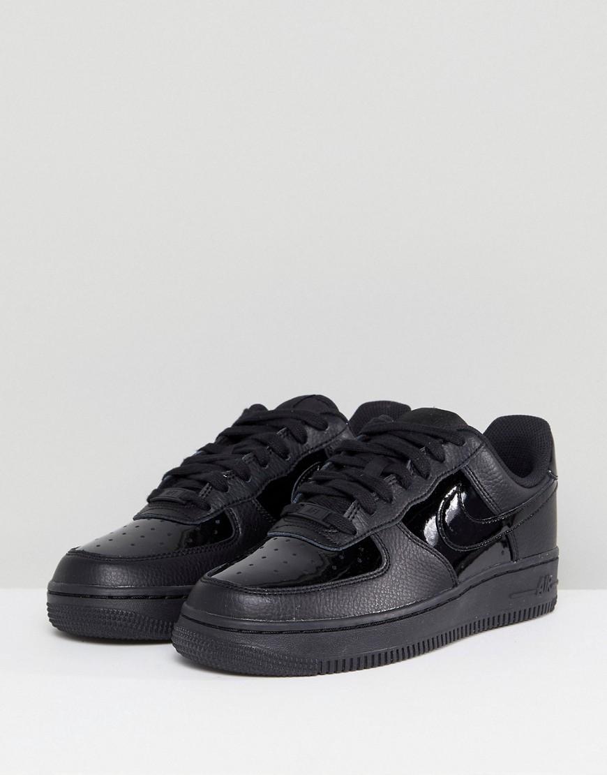 patent leather black air force ones