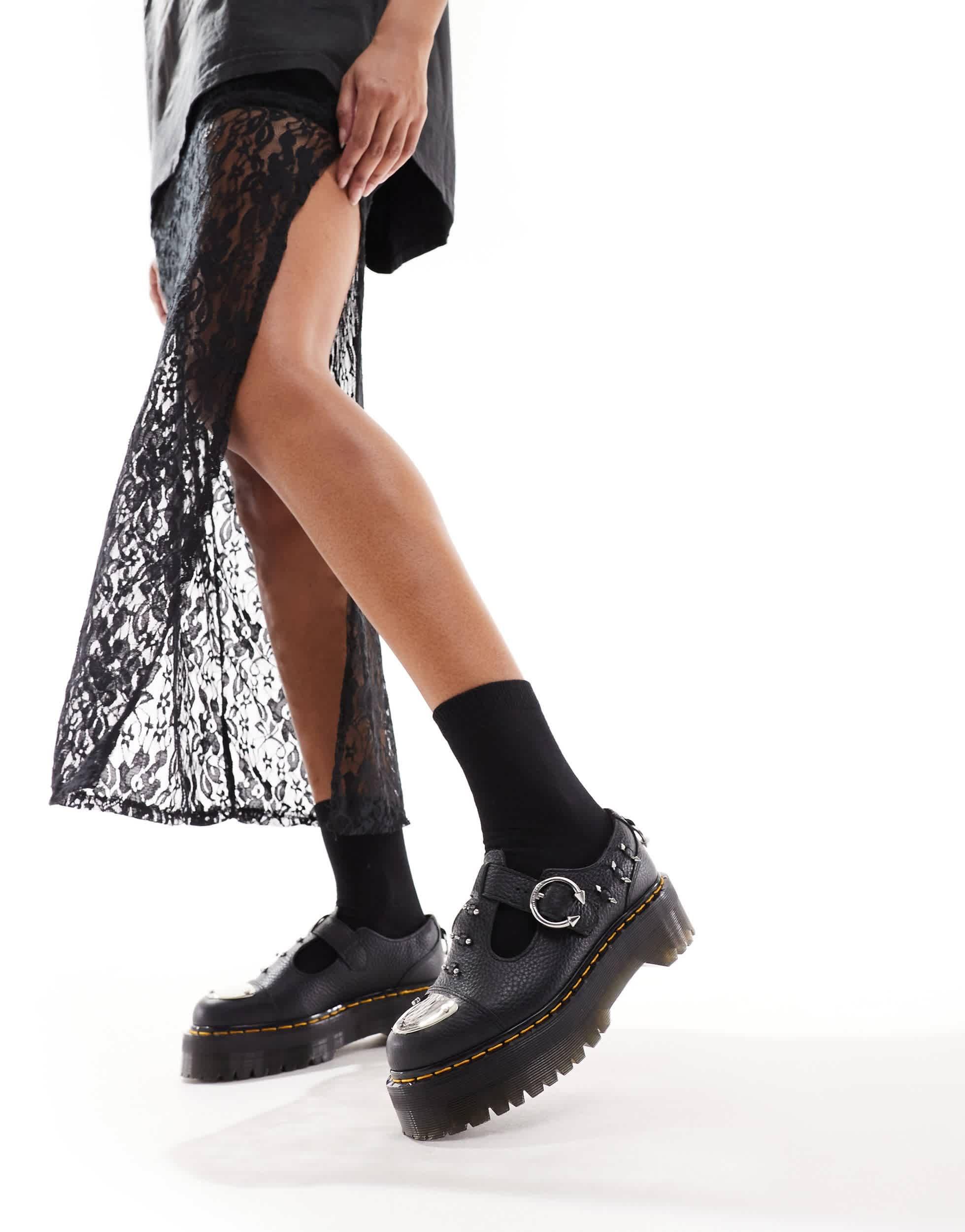 Dr. Martens Bethan Quad Mary Jane Piercing Shoes in White | Lyst