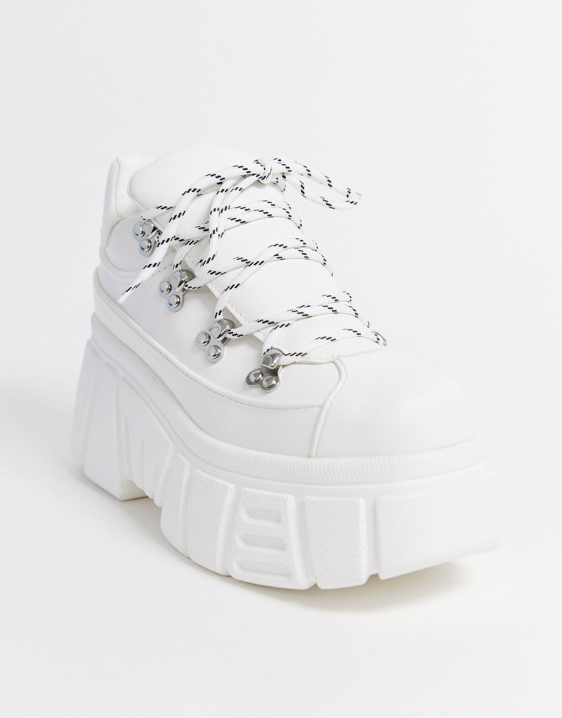 Platform Sneakers Tenis Blancos De Bershka Zapatillas Botas