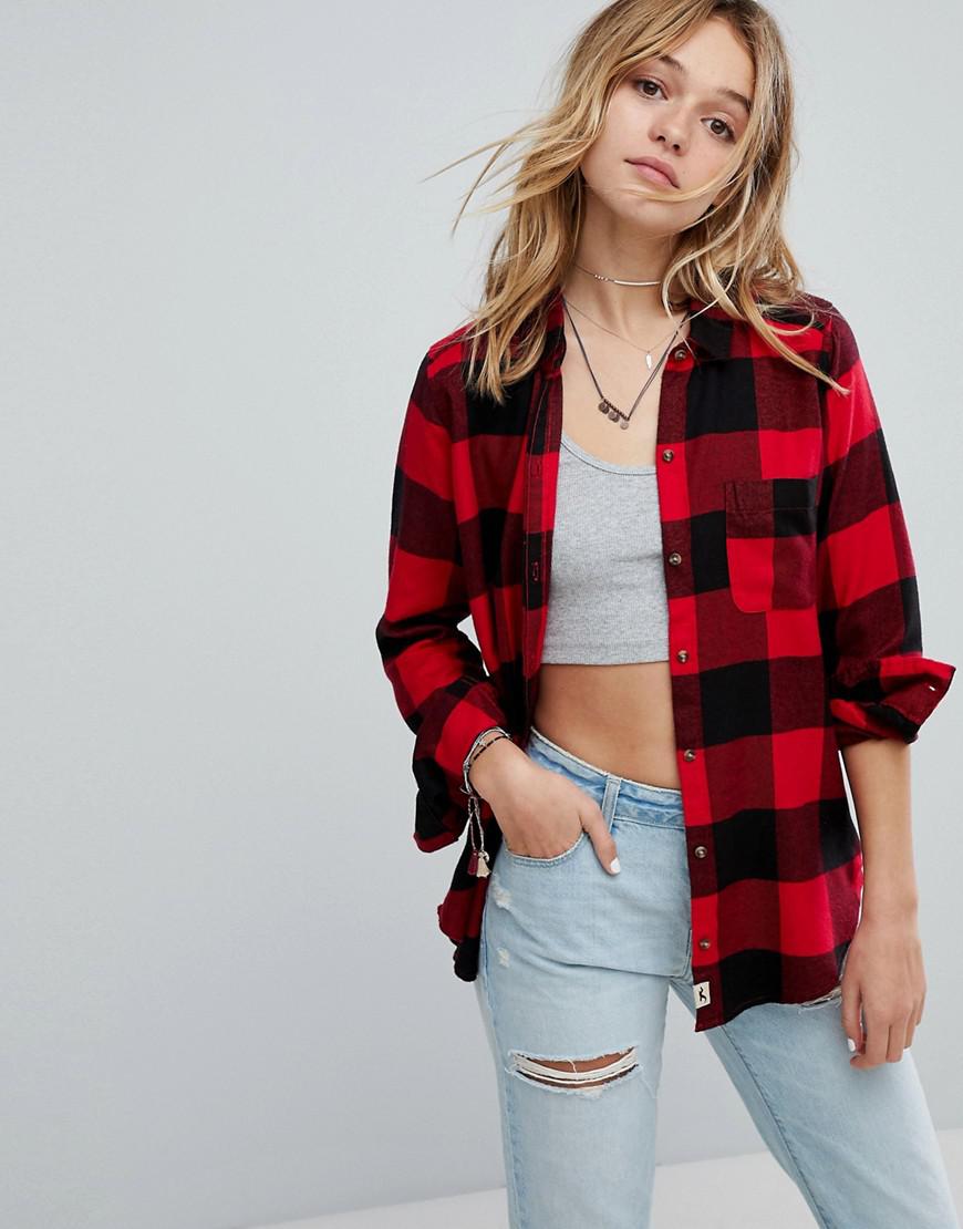 Lyst Hollister Boyfriend Check Shirt in Red