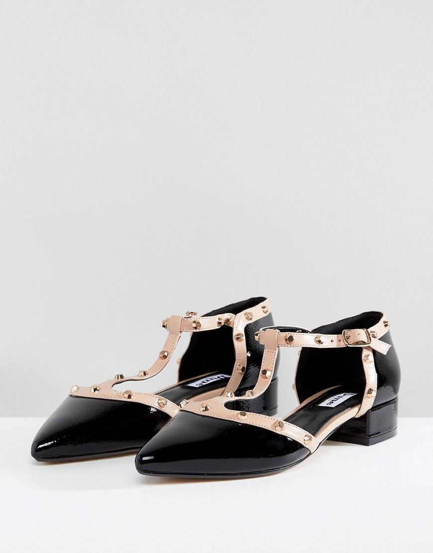 Studded t bar flat shoes sale