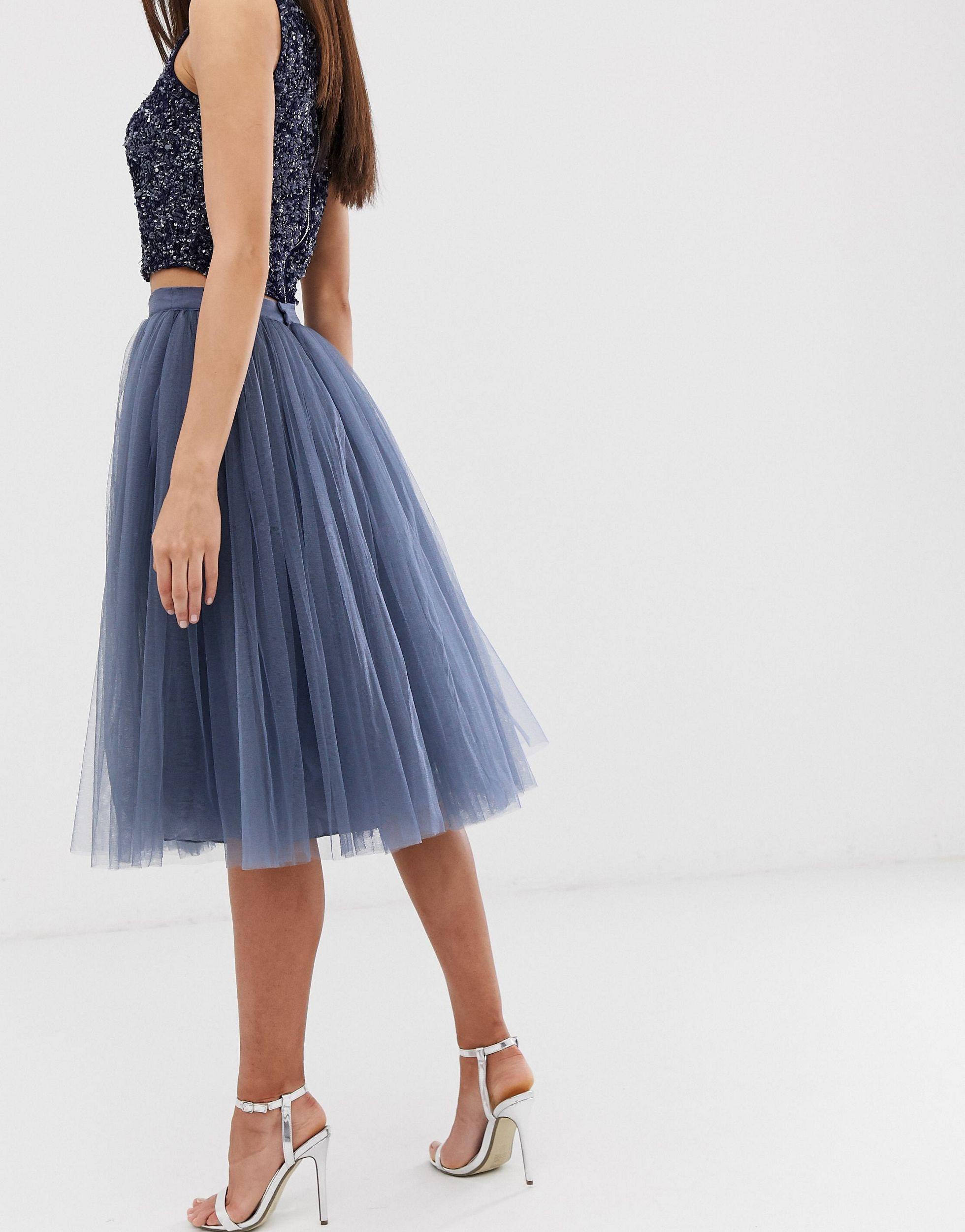little mistress tulle midi prom skirt