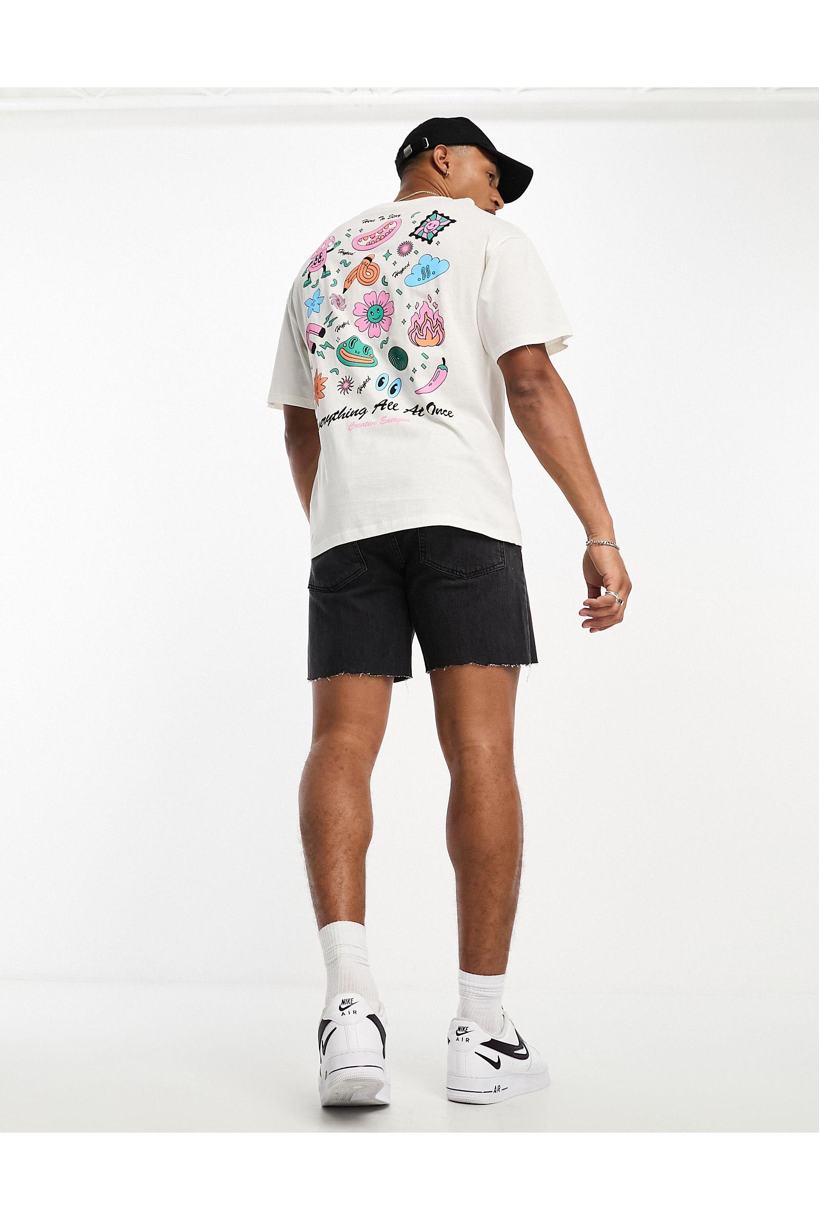 Jack & Jones Core oversized t-shirt with NFL back print in white