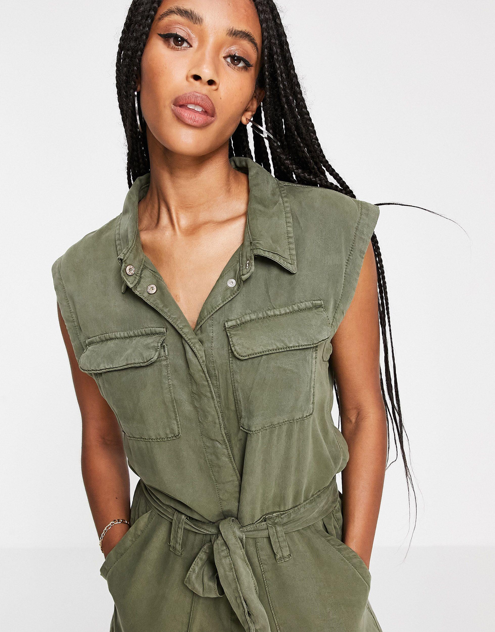 ONLY Sleeveless Utility Playsuit in 