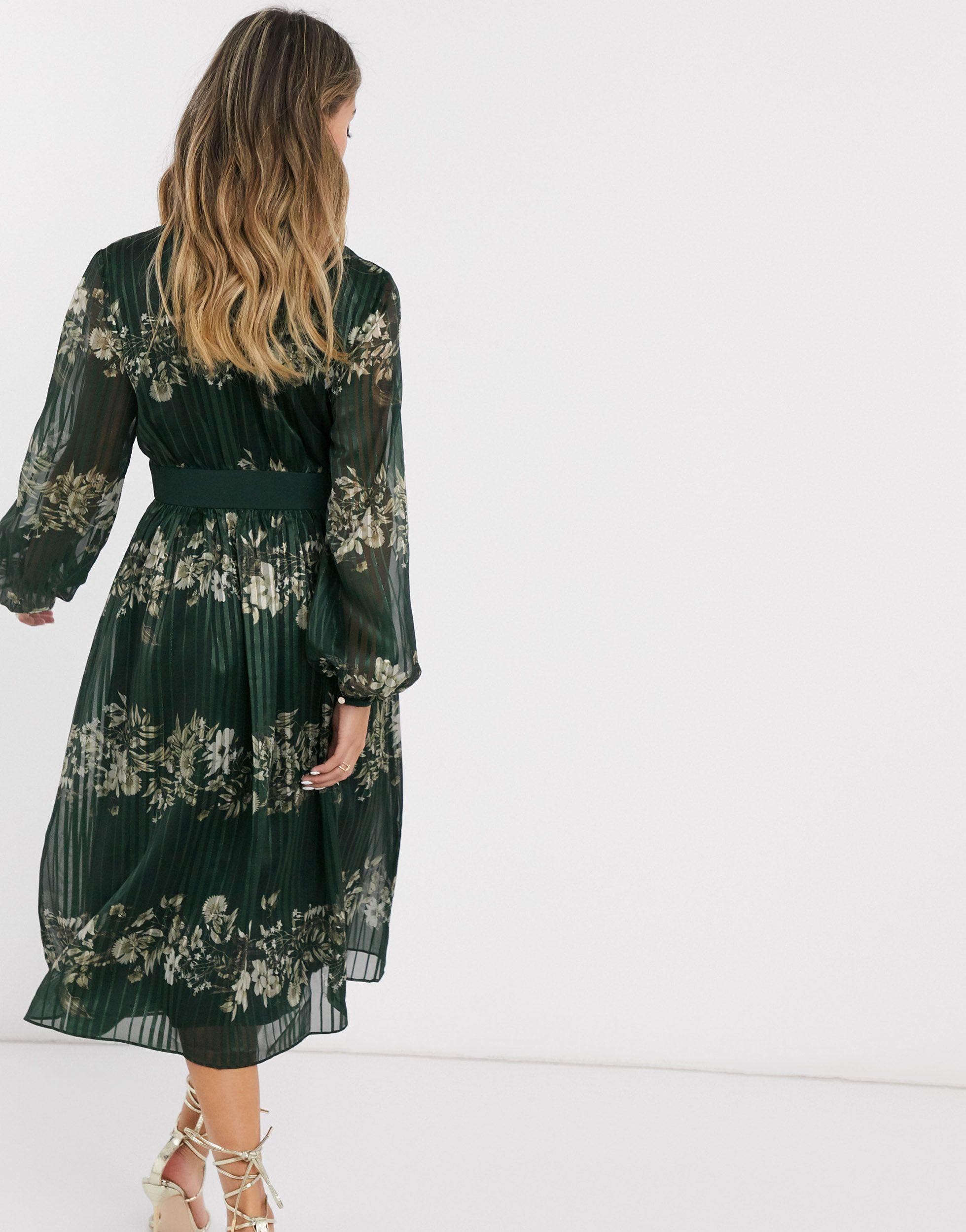 Ted baker green floral dress outlet