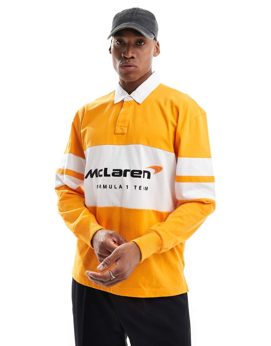 Polo Naranja De Manga Larga Y Estilo Rugby Mclaren De Hollister de