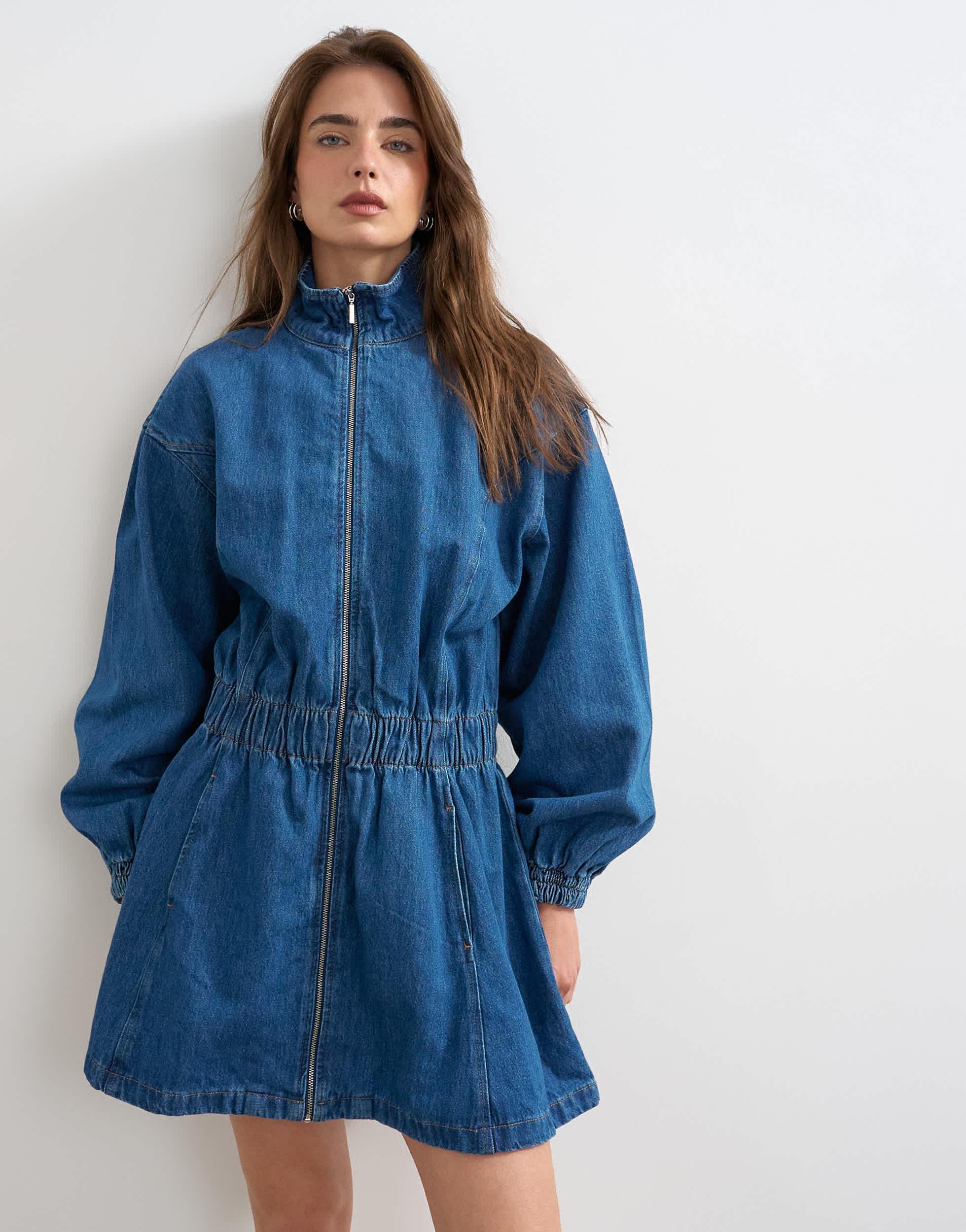 topshop boutique denim dress TOPSHOP Lena Denim Mini Dress, Blue