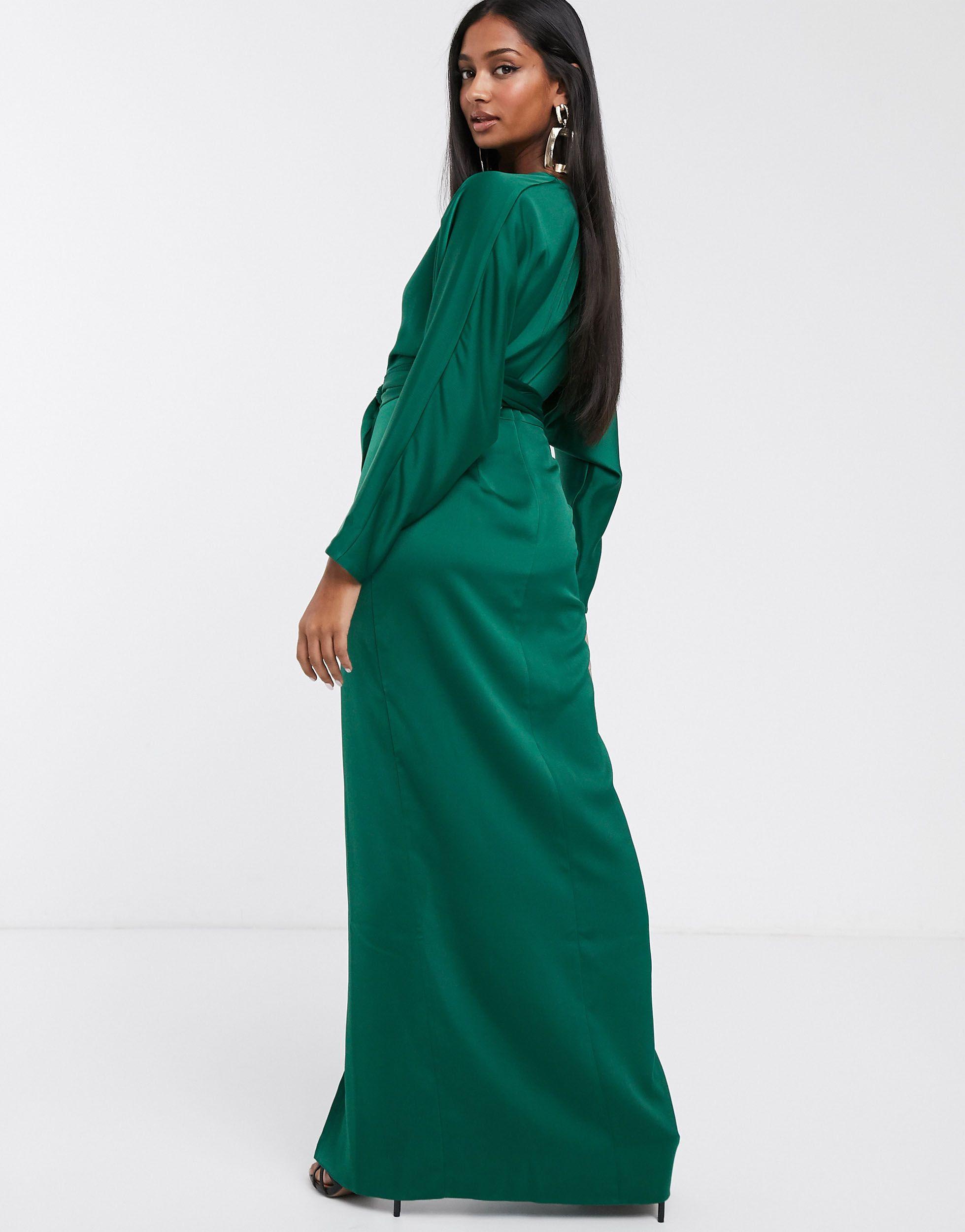 green emerald velvet dress Missguided Mint Gingham Ruffle Wrap Dress NWT- Size US 2  The Saved  Collection