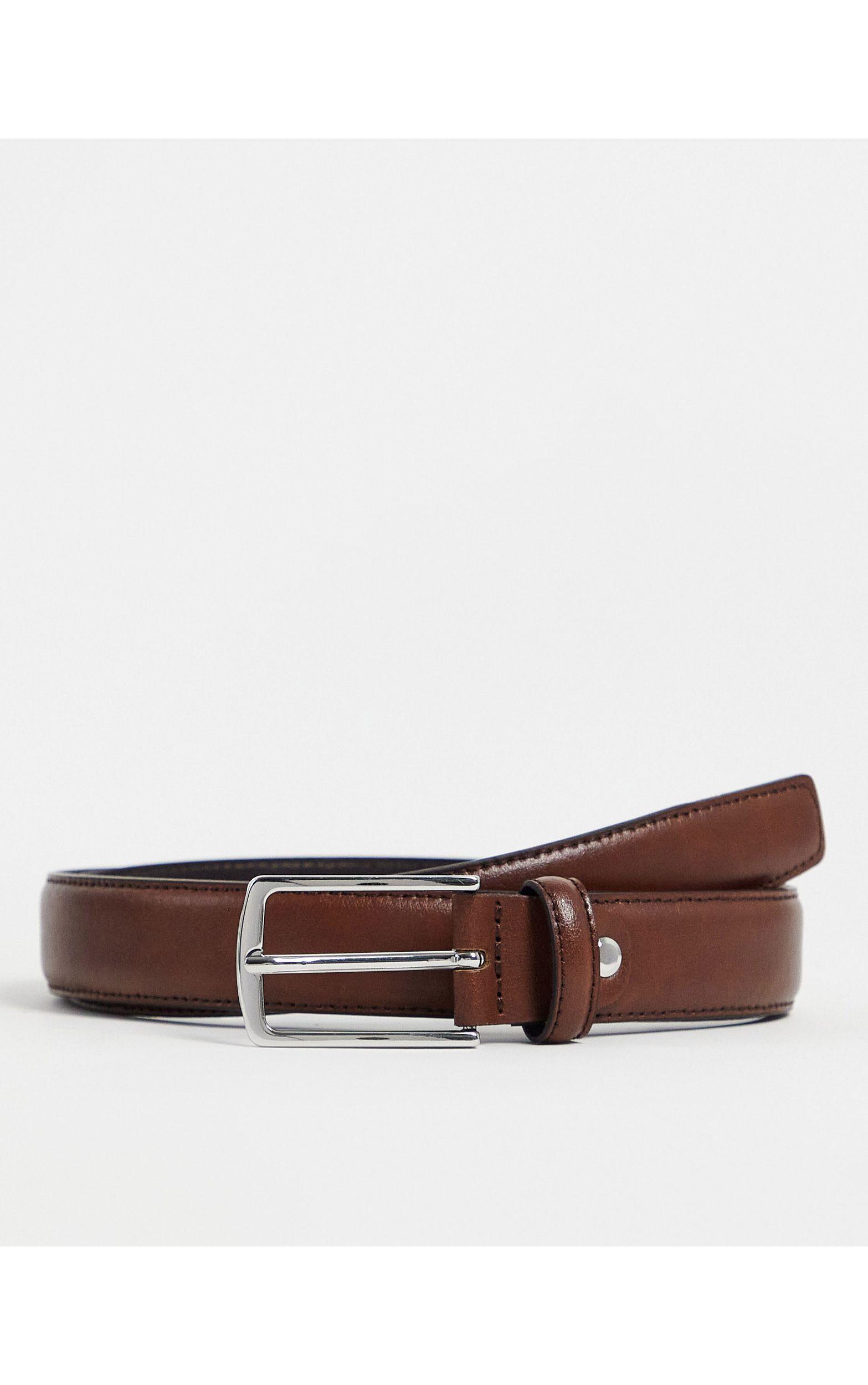 Jack & Jones Premium Leather Belt in White for Men | Lyst