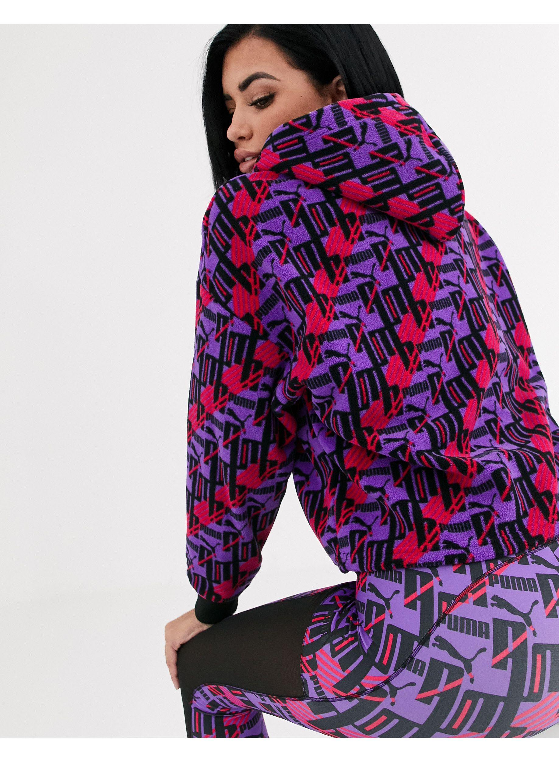 puma retro logo fleece hoodie