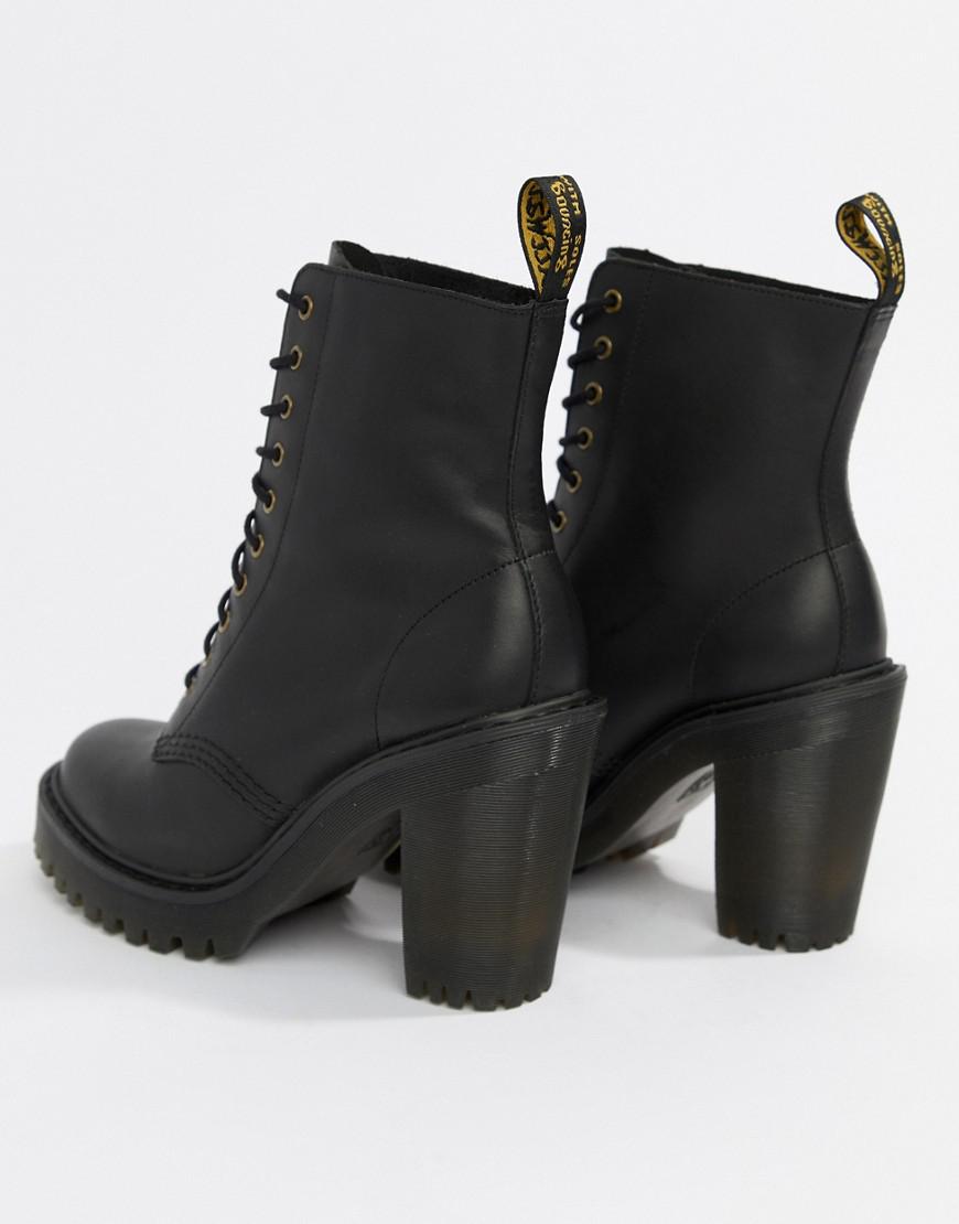 Dr. Martens Kendra Black Leather Heeled Ankle Boots | Lyst Australia