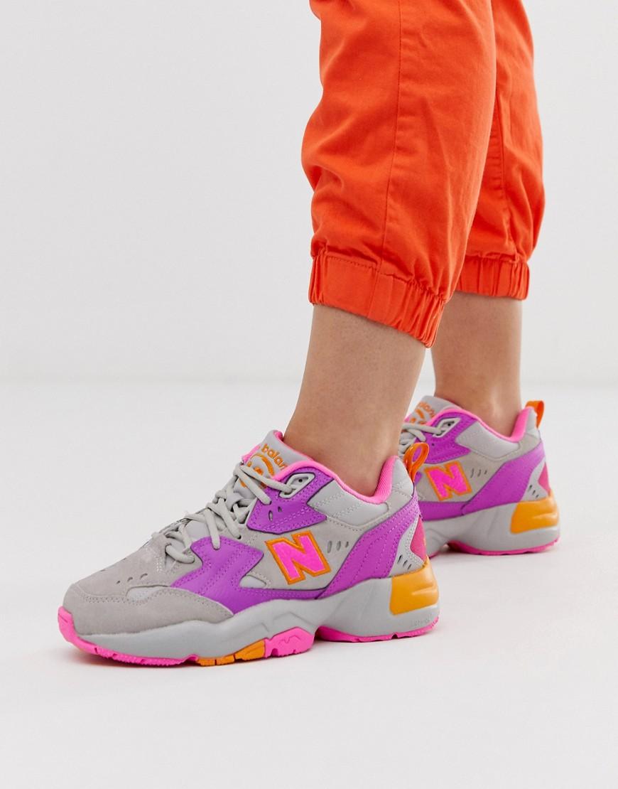 New Balance Leather 608 Grey And Purple 