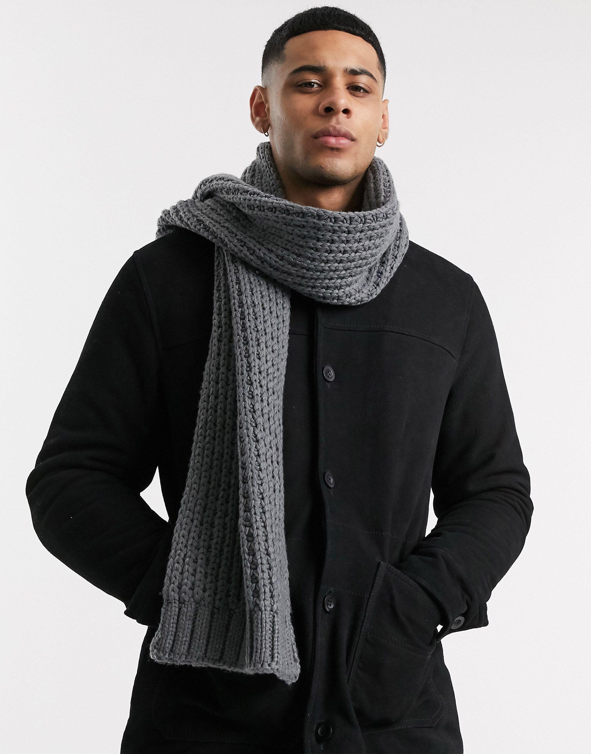 ASOS Synthetic Knitted Scarf in Red for Men Mens Accessories Scarves and mufflers 