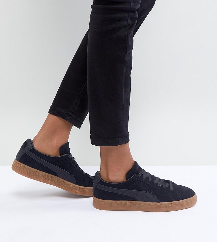PUMA Suede Classic Sneakers With Gum Sole In Black - Lyst