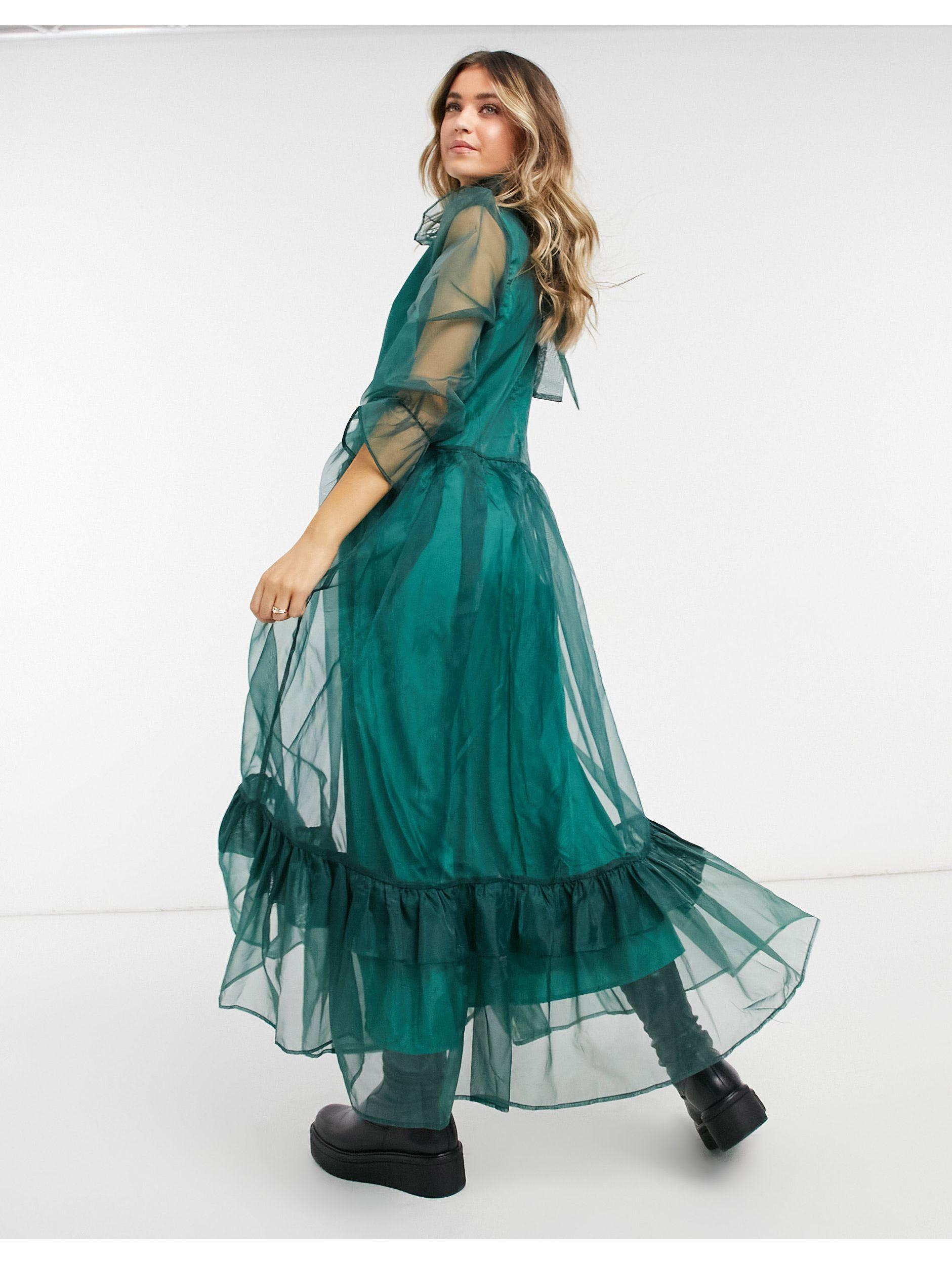 Sister Jane Organza Maxi Smock Dress in Green | Lyst Sister Jane Organza Maxi Smock Dress in Green | Lyst