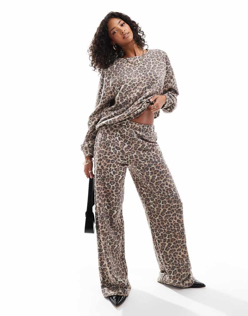 ASOS Leopard Print Wide Leg jogger Lyst UK