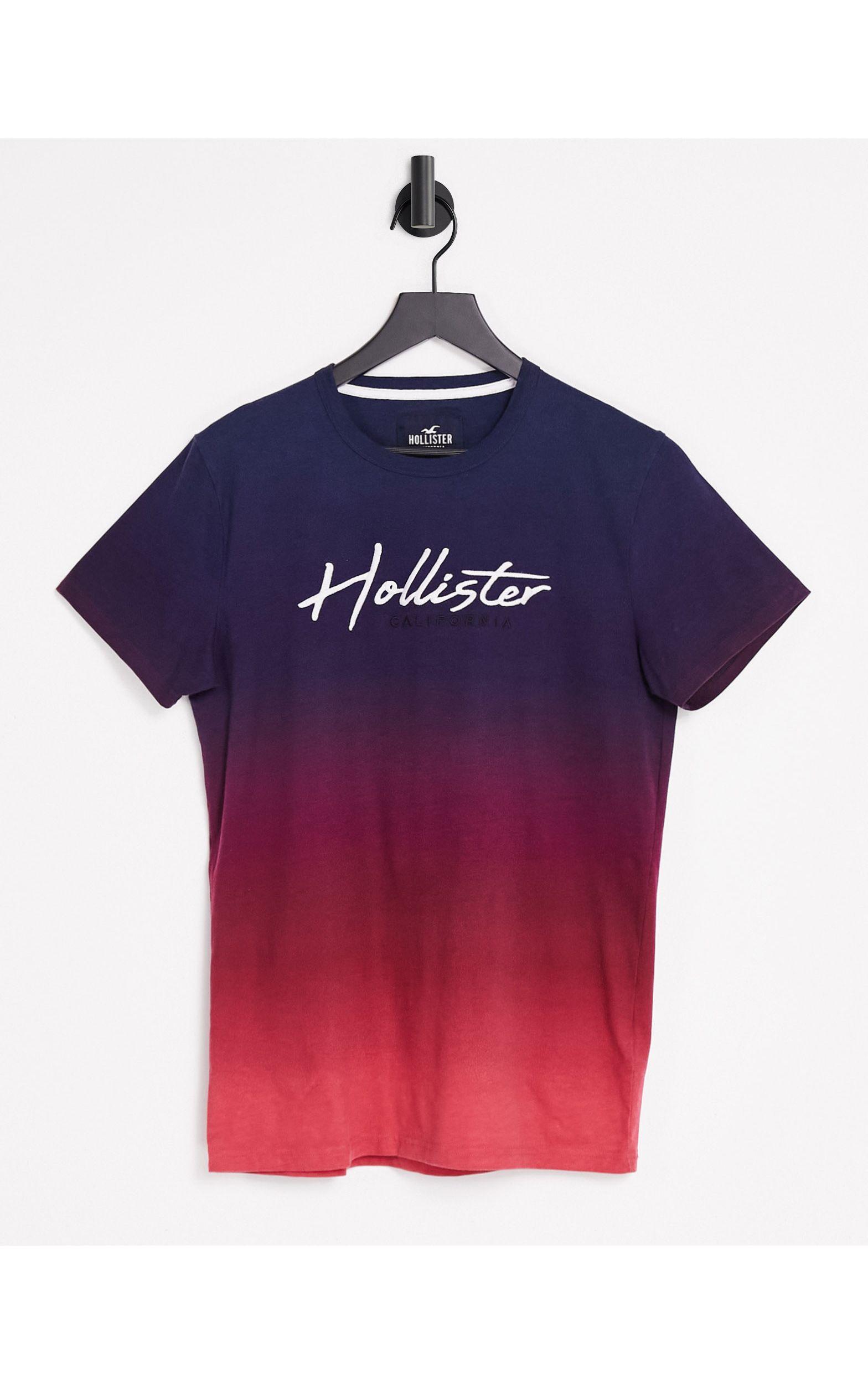 Hollister Core Tech Ombre T-shirt With Logo in Red for Men | Lyst