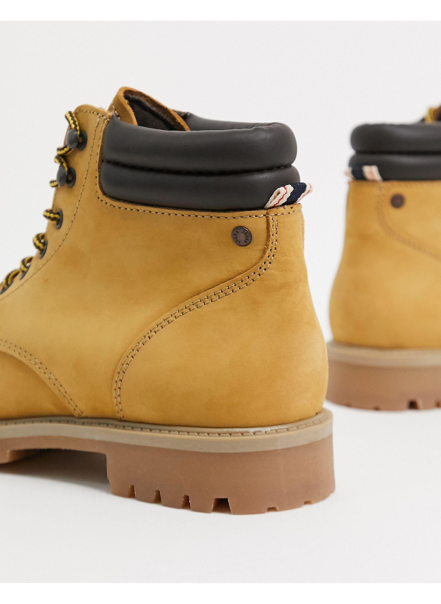 Jack & Jones Leather Nubuck Boot in Tan (Brown) for Men - Lyst