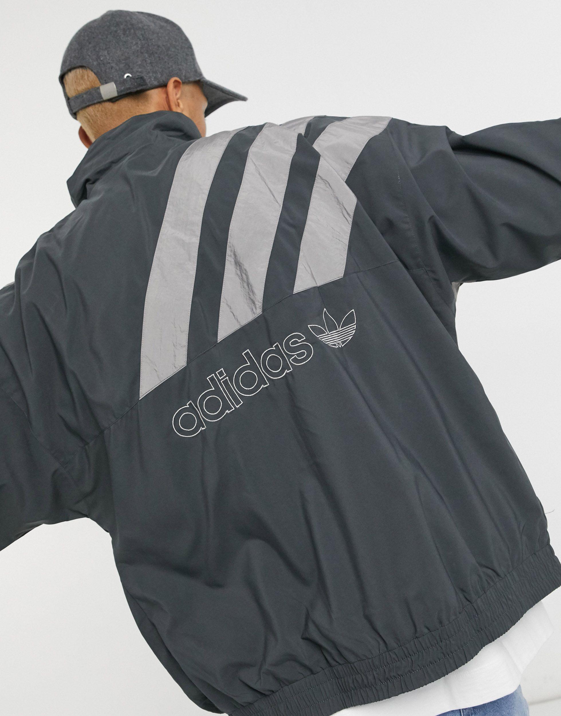 gray adidas track jacket