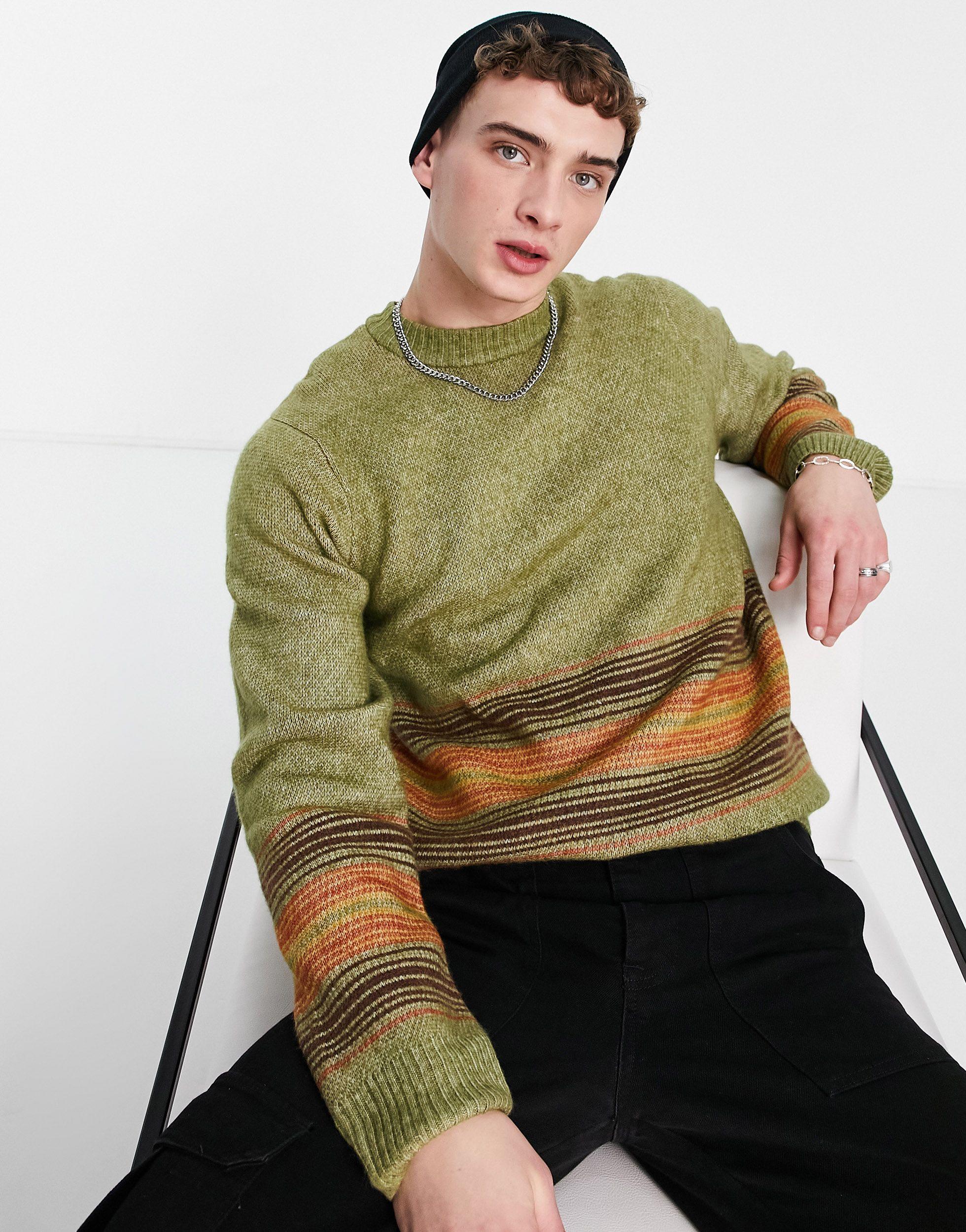Carhartt WIP Dillon Stripe Knit Sweater in Green for Men Lyst