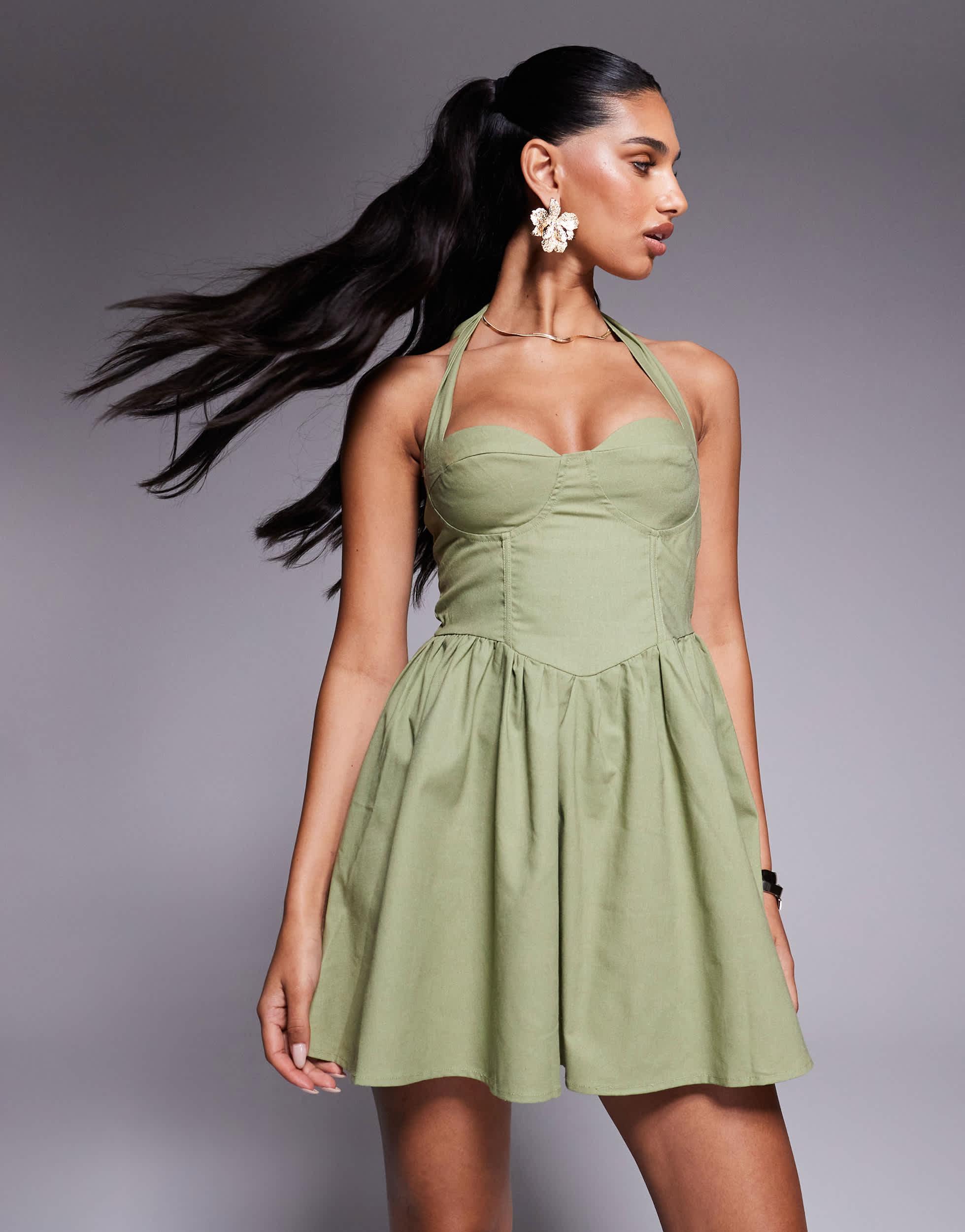 knee length dresses for ladies Tini Knit Halter Mini Dress main image 0