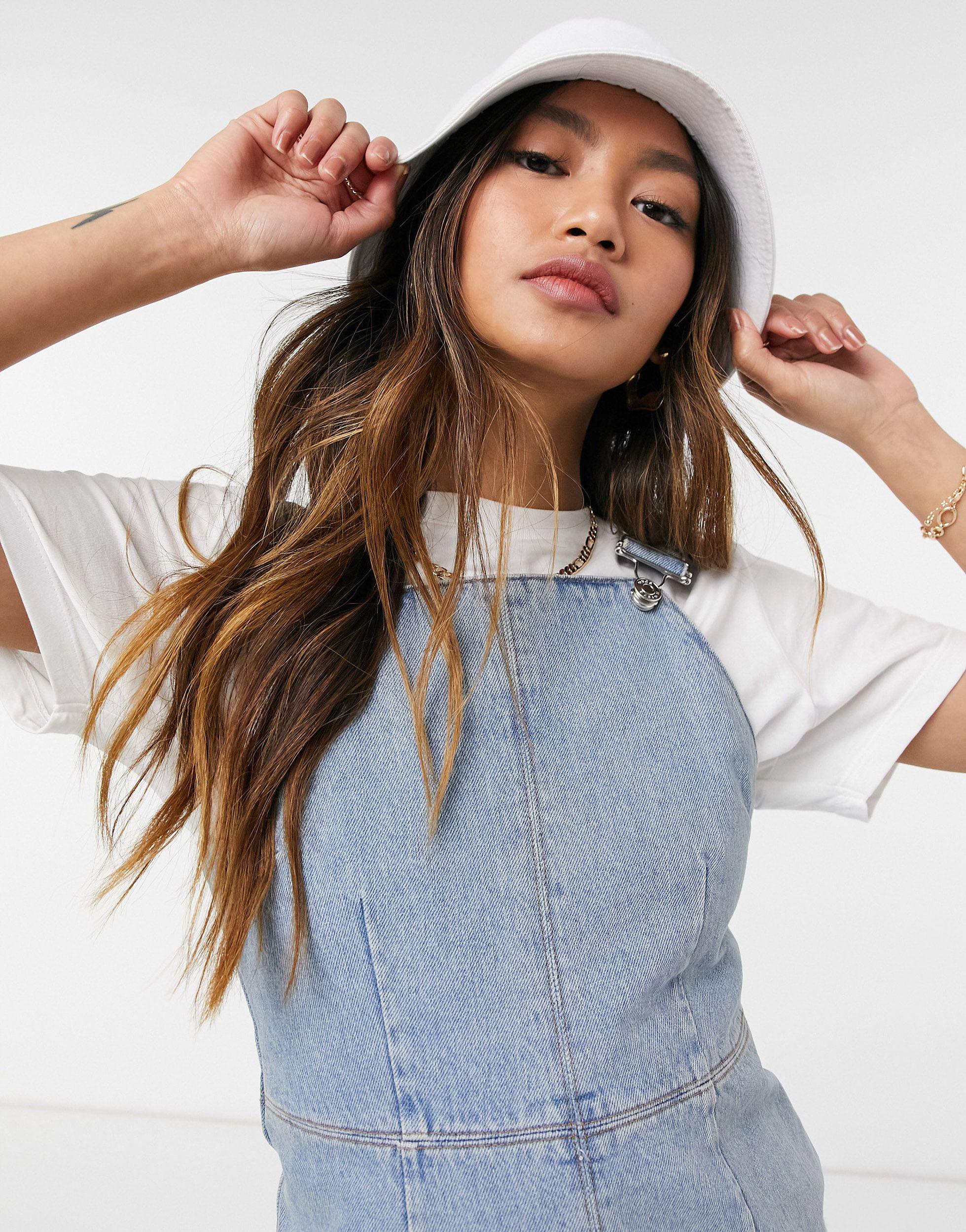 Pichi vaquero con lavado medio ASOS de Denim de color Azul - Lyst