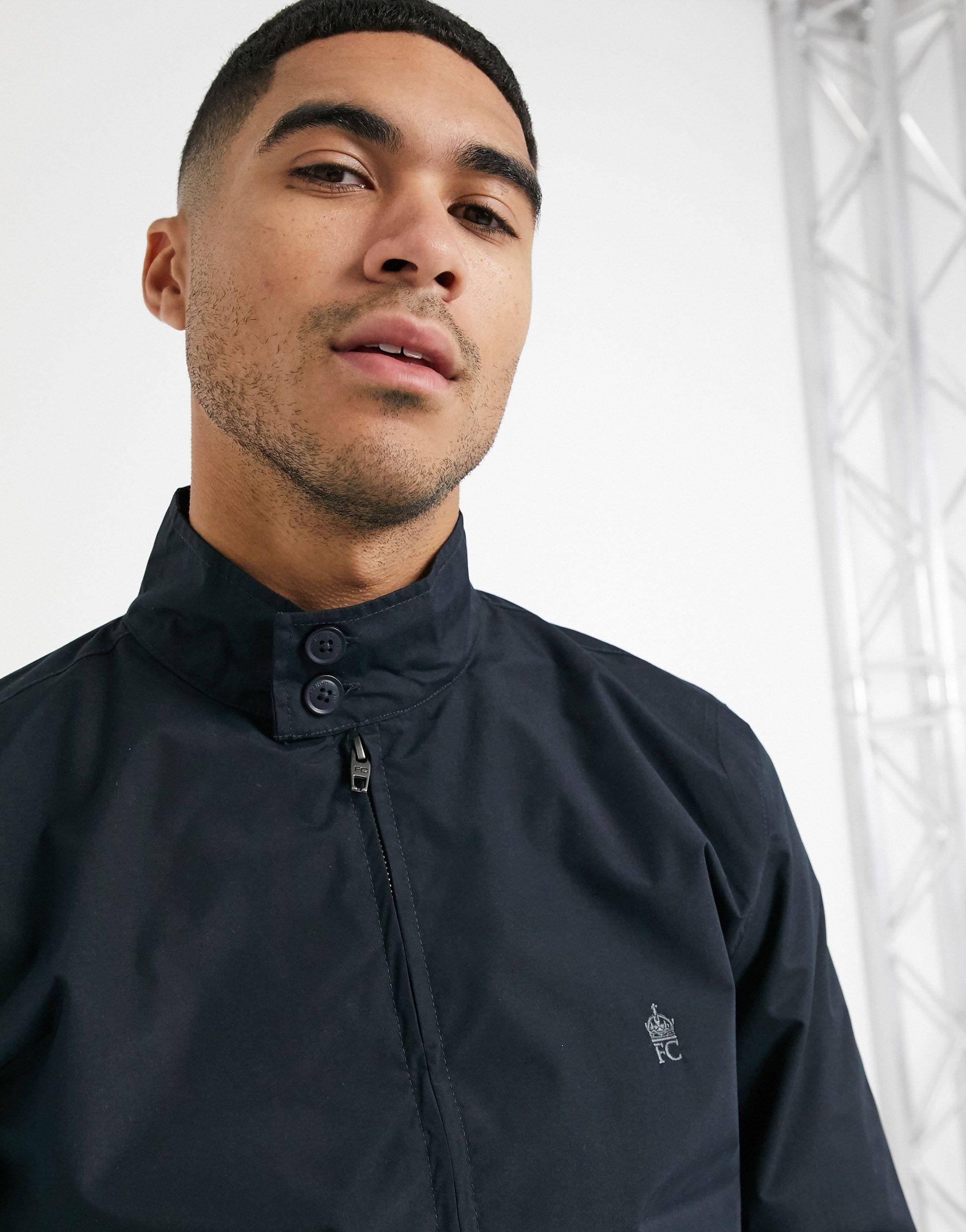 French Connection Synthetic Harrington Jacket in Navy (Blue) for Men - Lyst