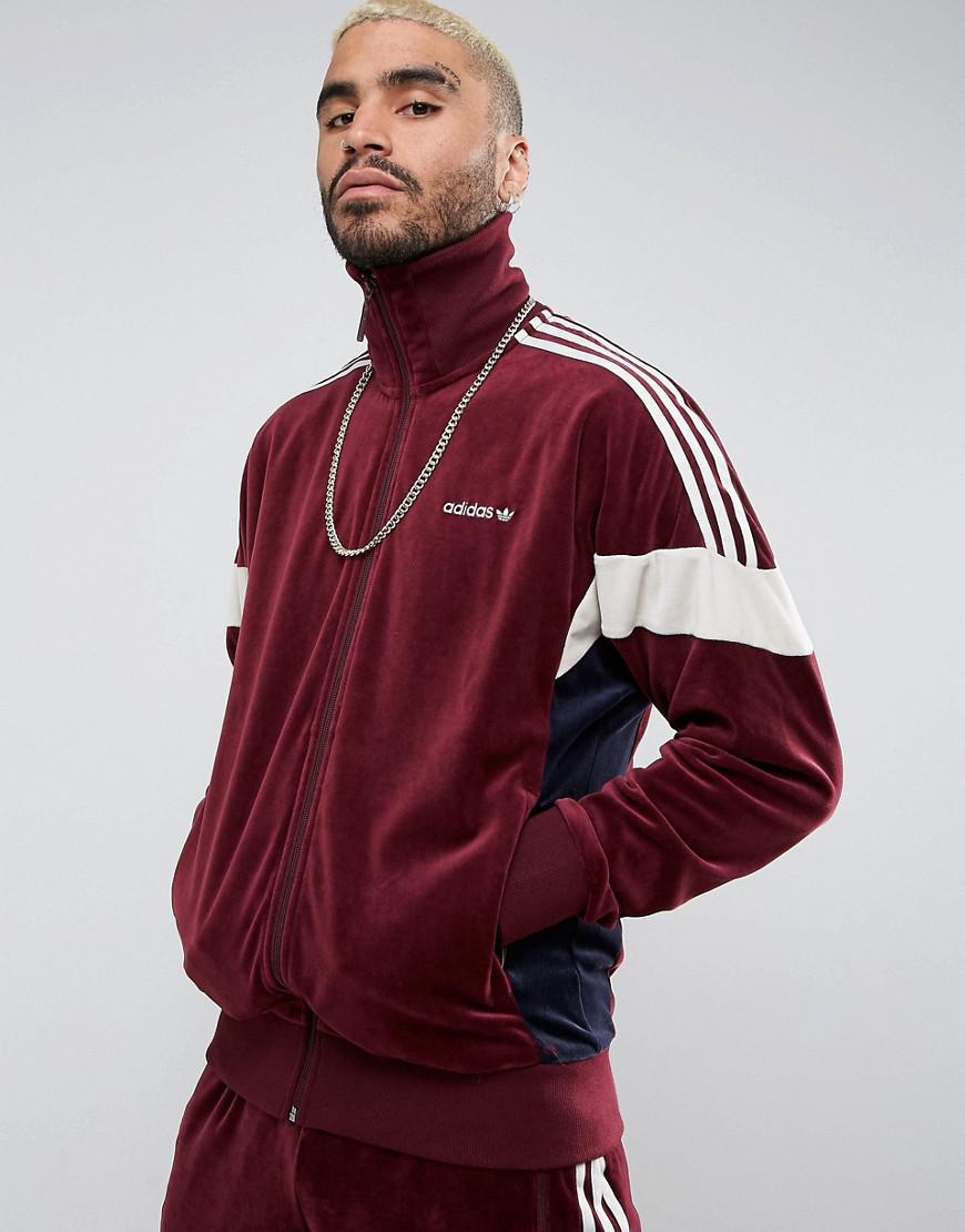 adidas Cotton Clr84 Velour Track Jacket In Red Bs4669 for Men | Lyst Canada