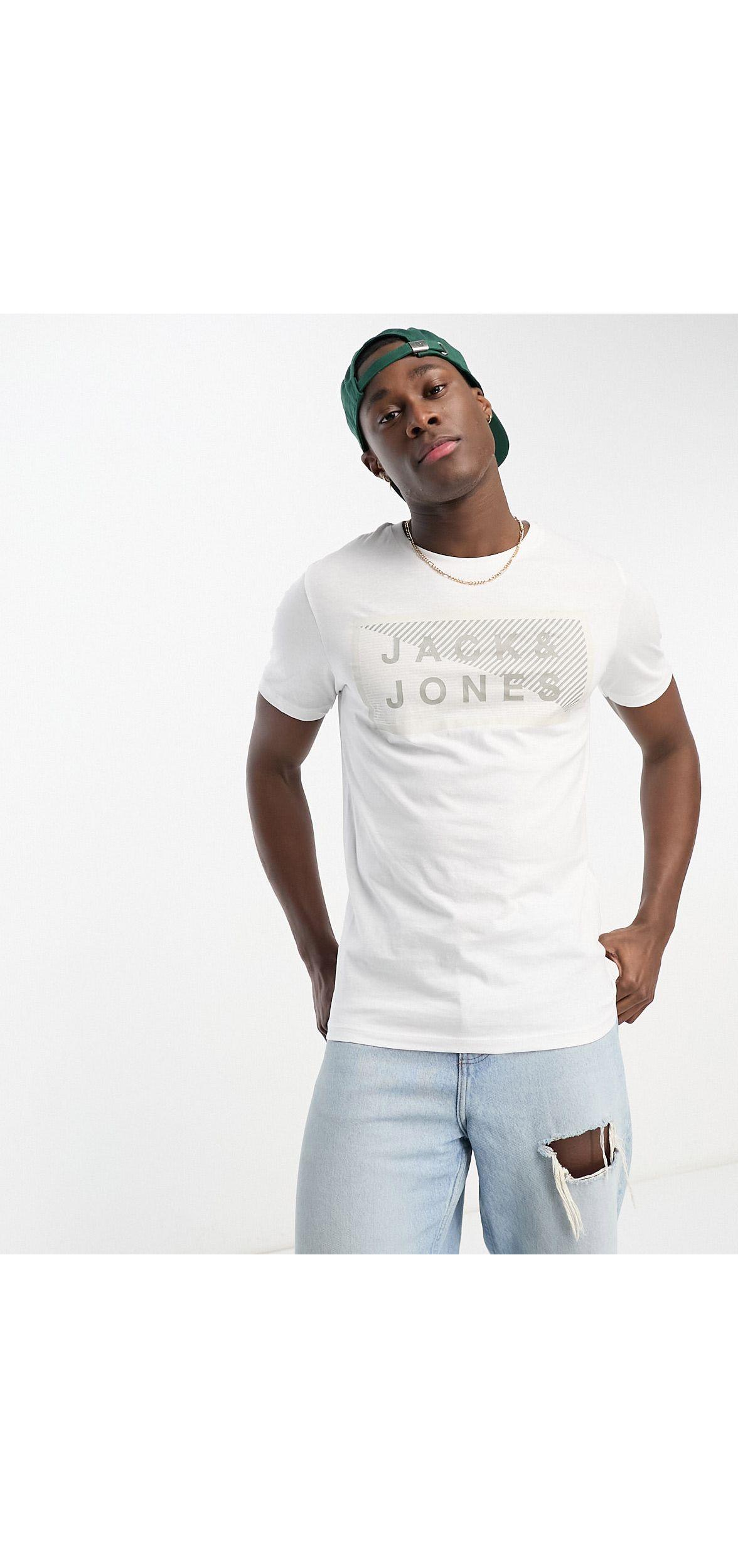 Jack & Jones Logo T-shirt in White for Men | Lyst