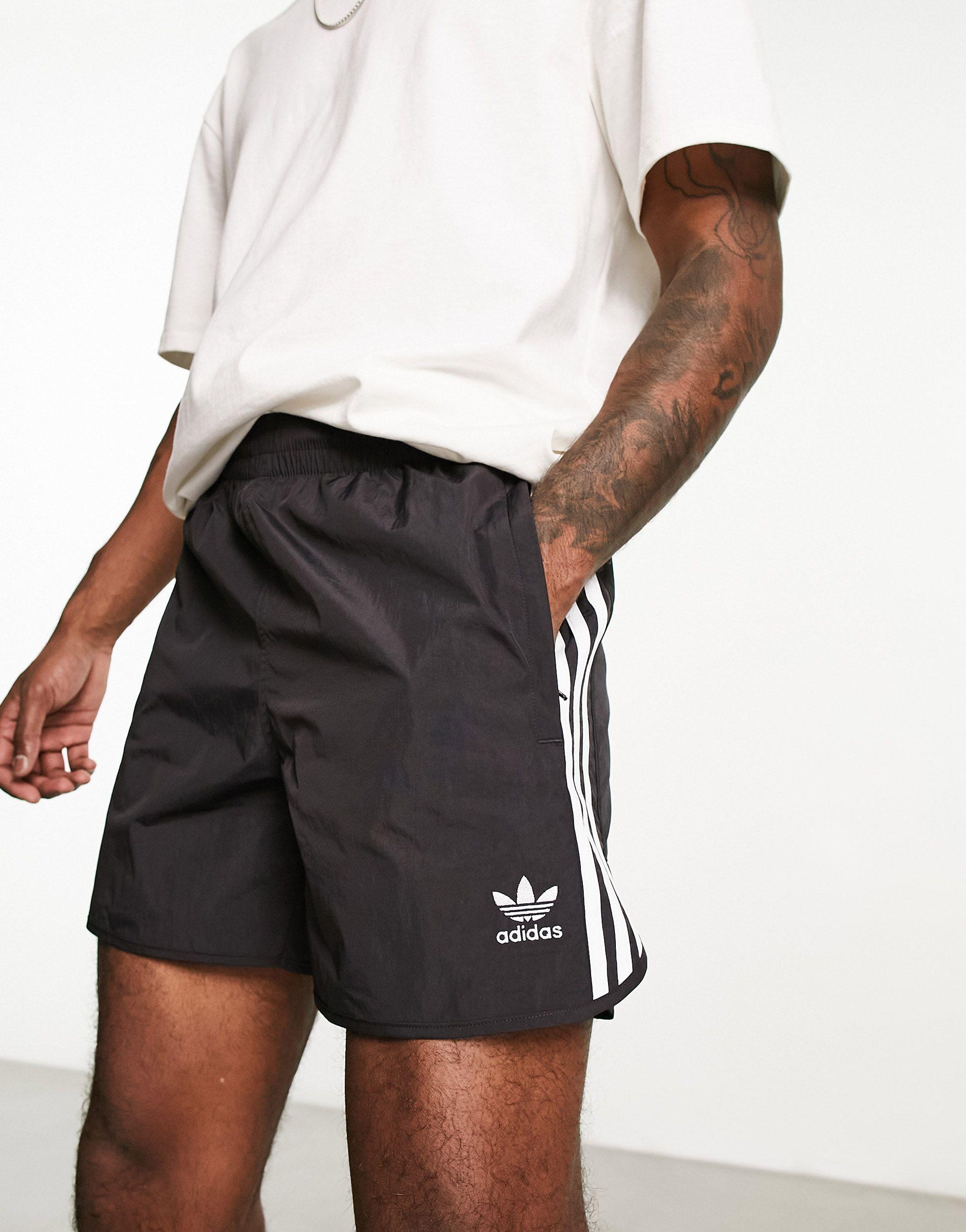 adidas Originals Adicolor Three Stripe 5 Inch Sprinter Shorts in White for  Men | Lyst