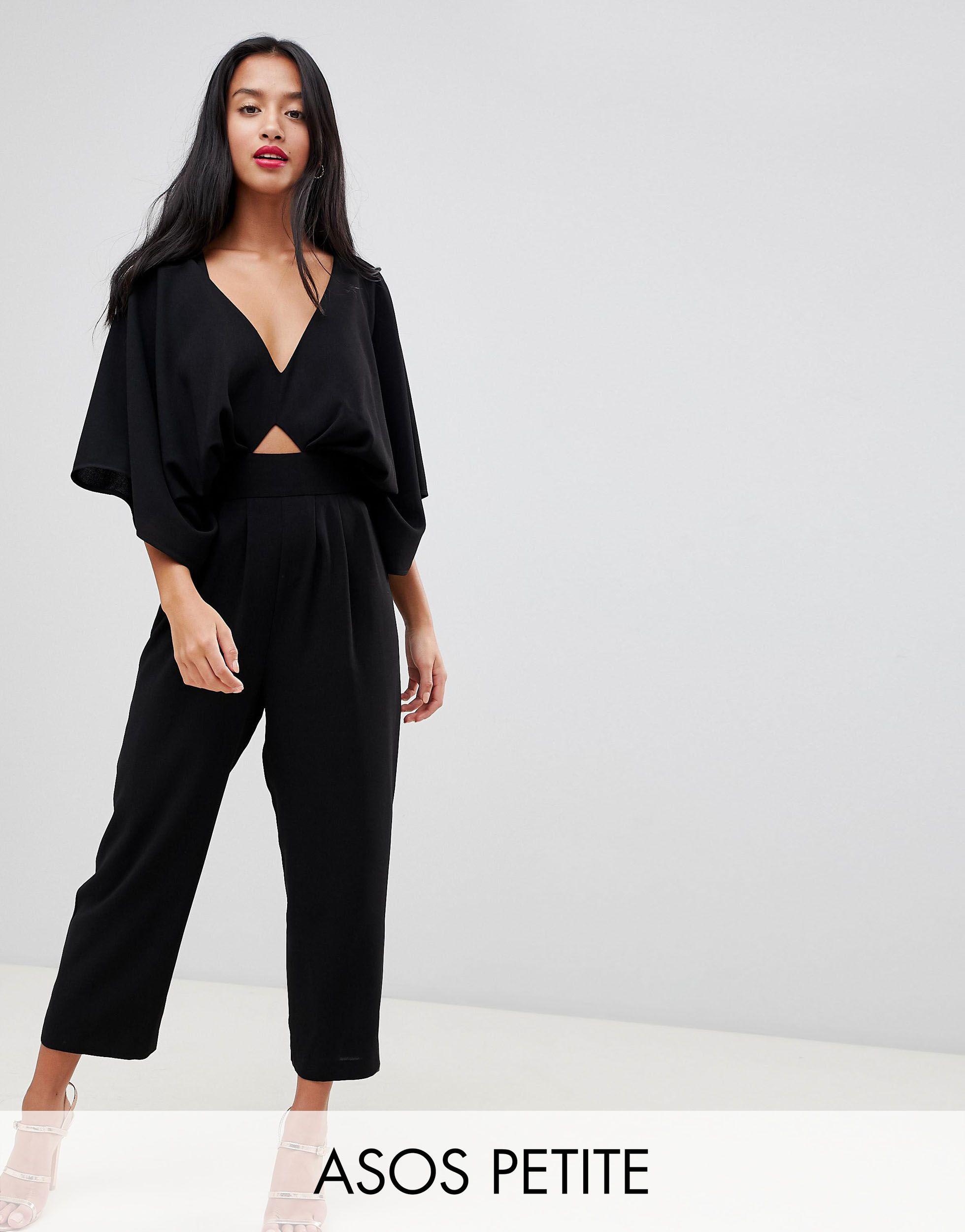 petite jumpsuit with sleeves
