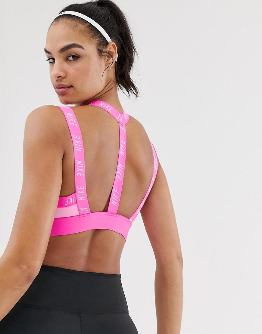 nike pink indy sports bra