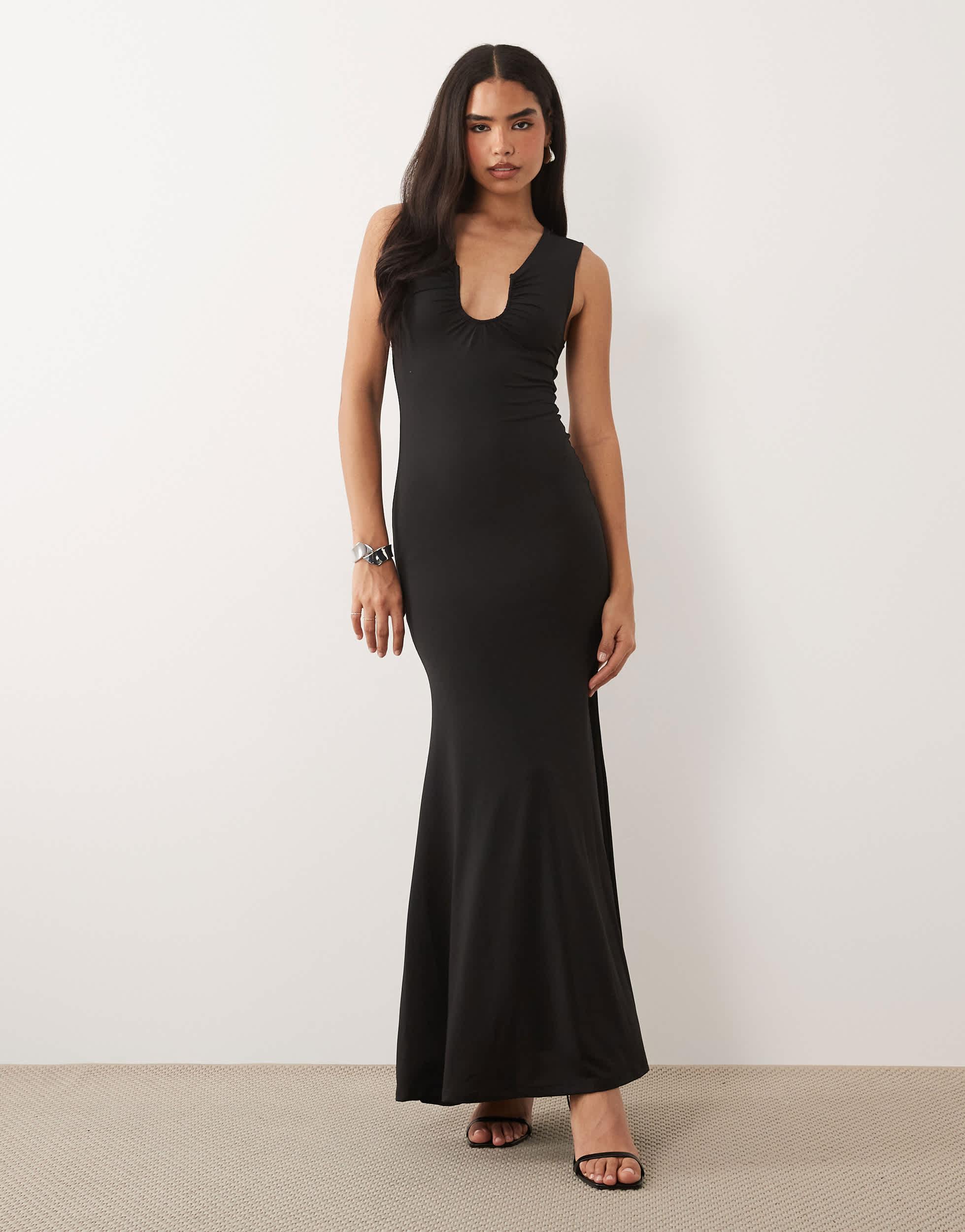 asos black tie dresses ASOS DESIGN tie detail mini dress in black