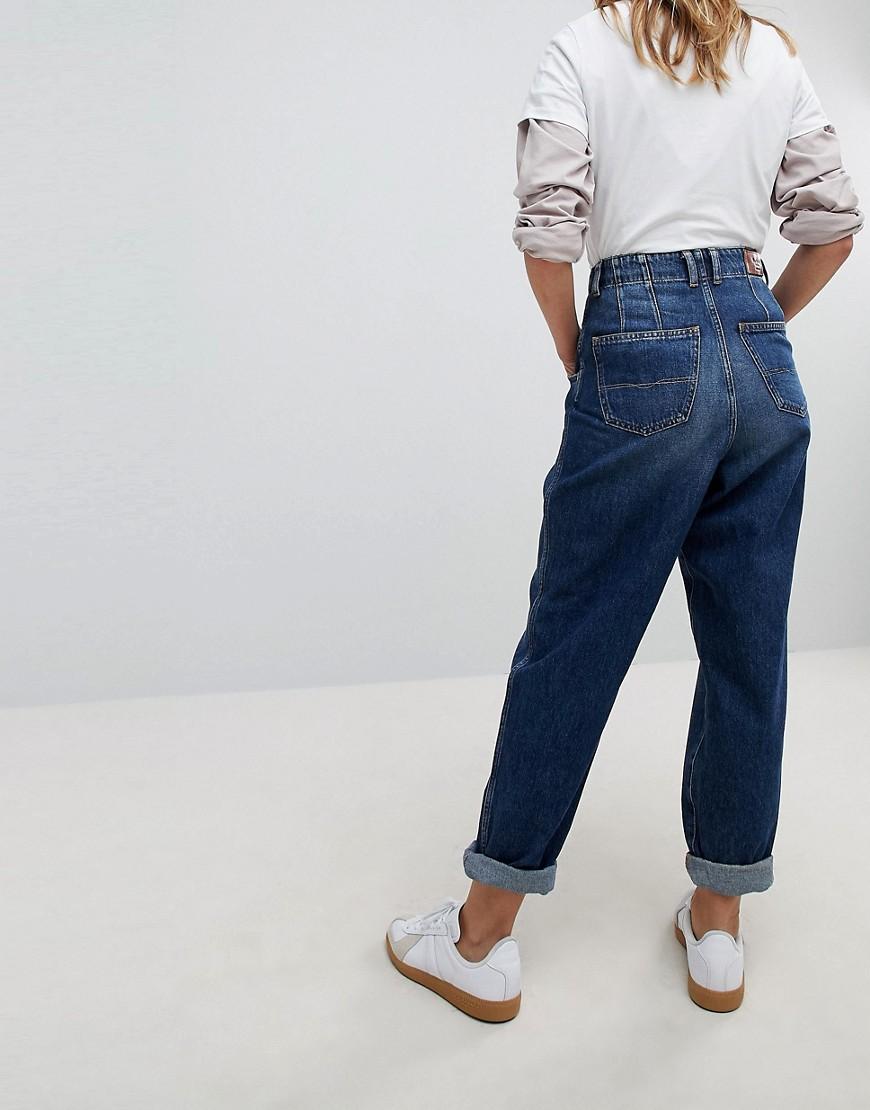 Daisie - Jean mom fuselé avec taille haute et plis Pepe Jeans en coloris  Bleu | Lyst